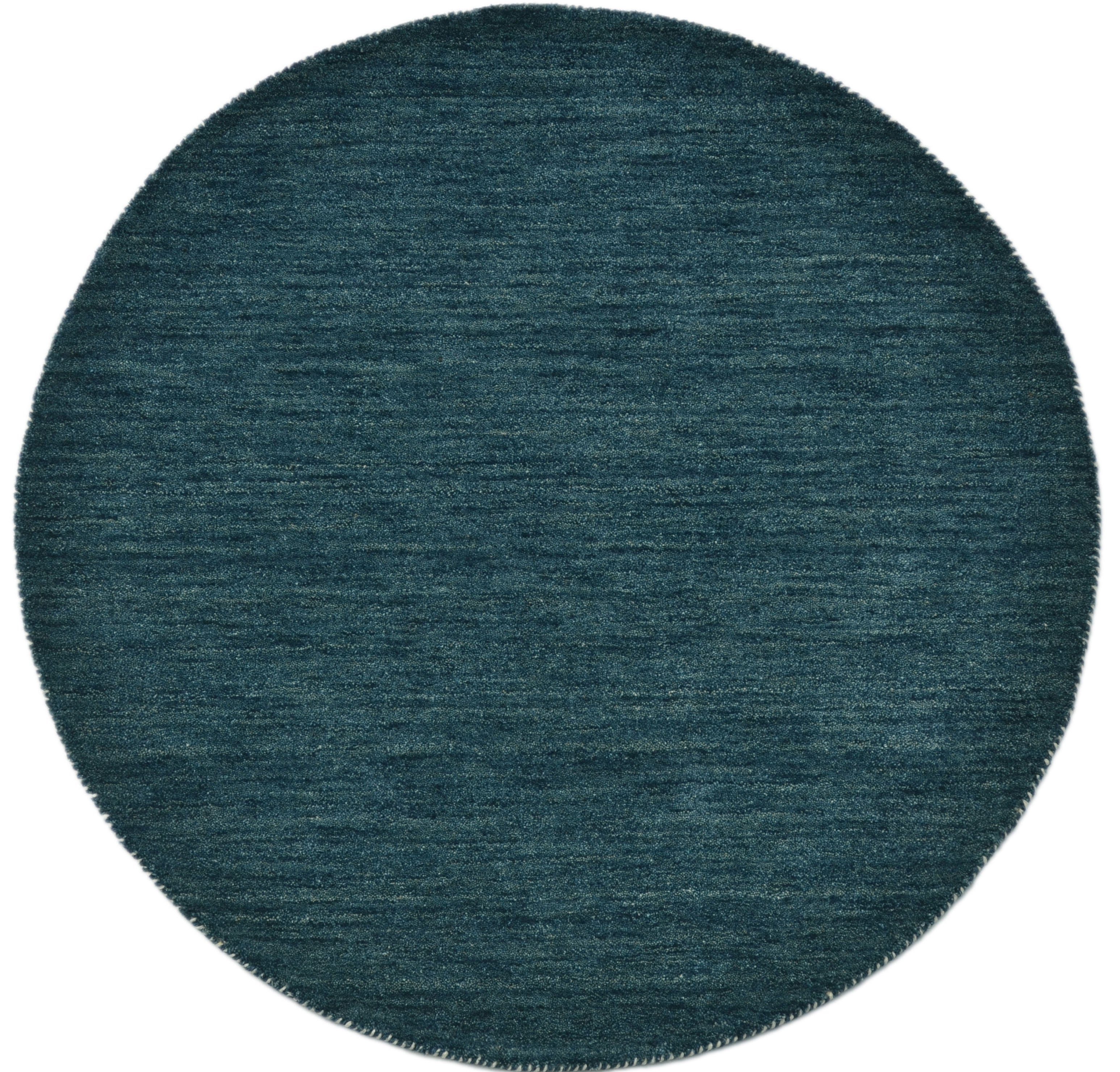 rund, 14 grau-blau Wolle, meliertes reine elegant THEKO, mm, Handweb Gabbeh Teppich, Uni, Wollteppich Höhe: Garn handgewebt,