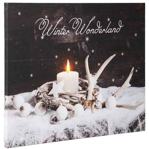 Dreams LED-Bild Winter Wonderland, Weihnachtsdeko, batteriebetrieben