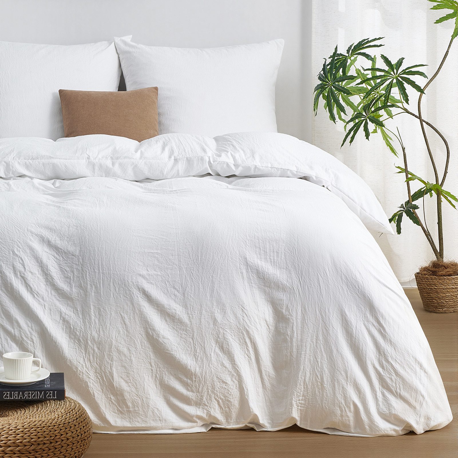 Topfinel Bettwäsche Bettwäsche 135x200 4teilig weiche Vorgewaschene Hautfreundlich, 100% Mikrofaser, 4 teilig, 2 Bettbezüge 135 x 200 2 Kissenbezüge 80x80 Reißv – Bild 5 von 5