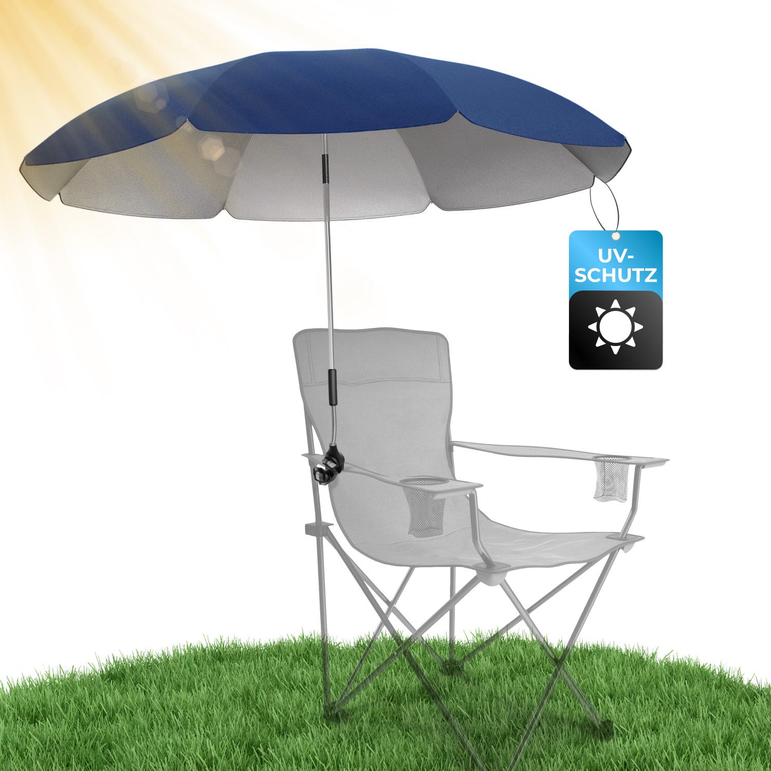 Sonnenschirm Stuhl Sonnenschirm für Liegestuhl mit UV Schutz 50+/120 cm Durchmesser