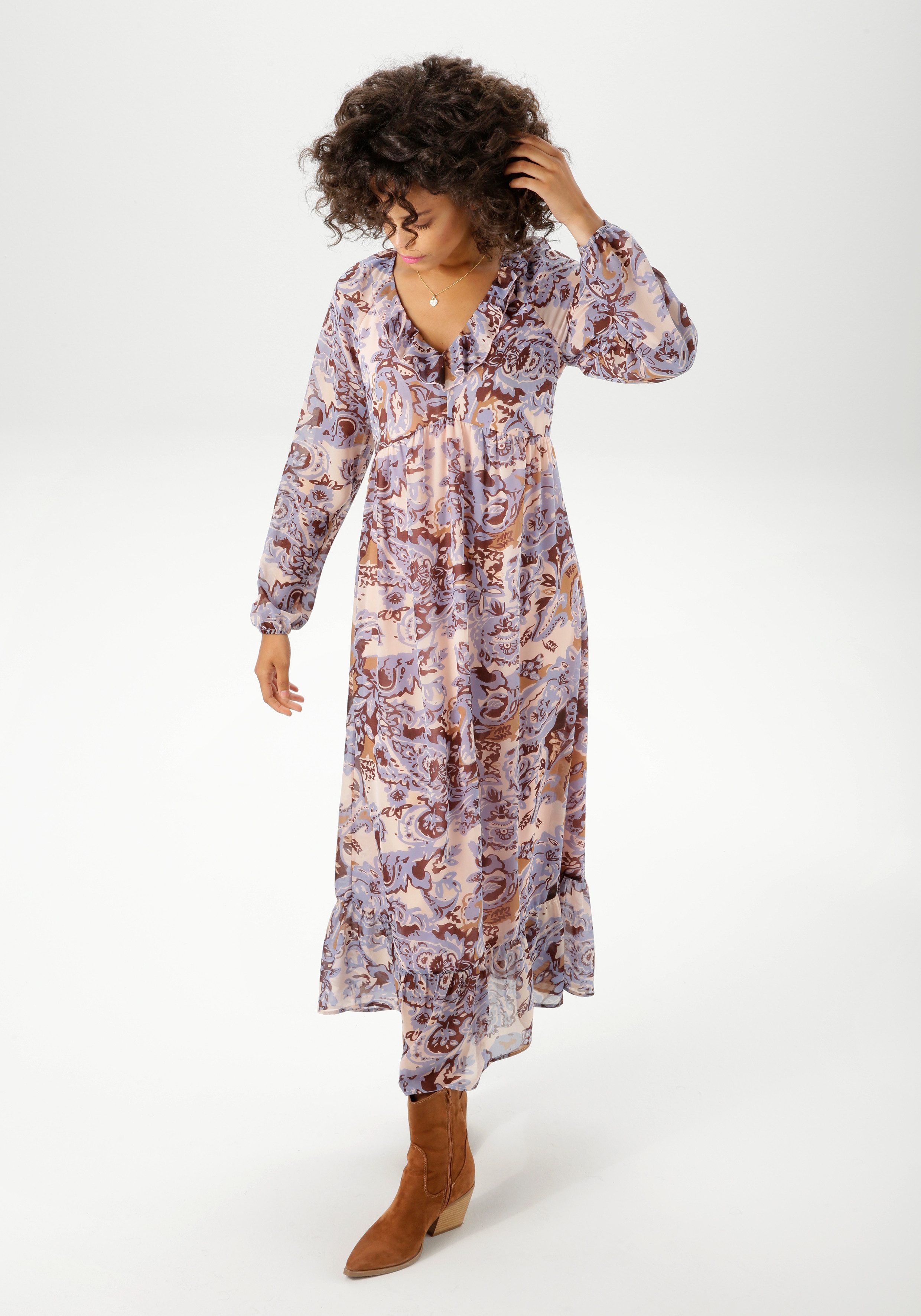 Aniston CASUAL Maxikleid mit fantasievollem, grafischen günstig online kaufen