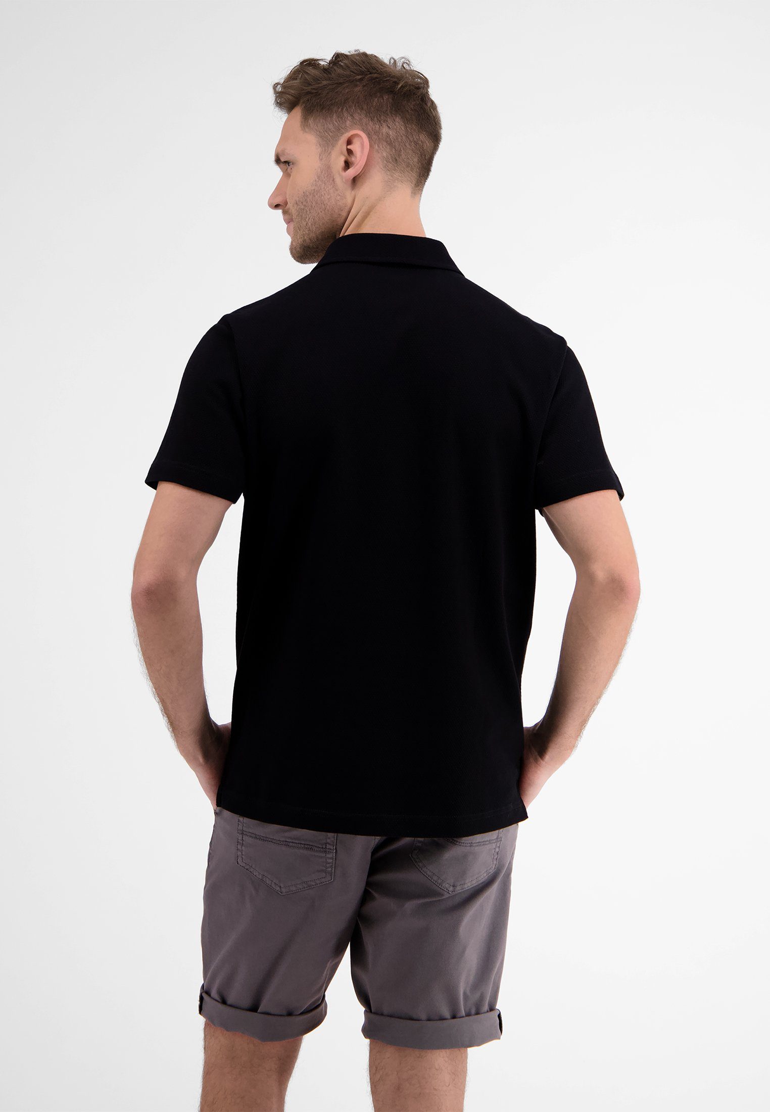 LERROS LERROS Waffelpiqué-Poloshirt Poloshirt BLACK