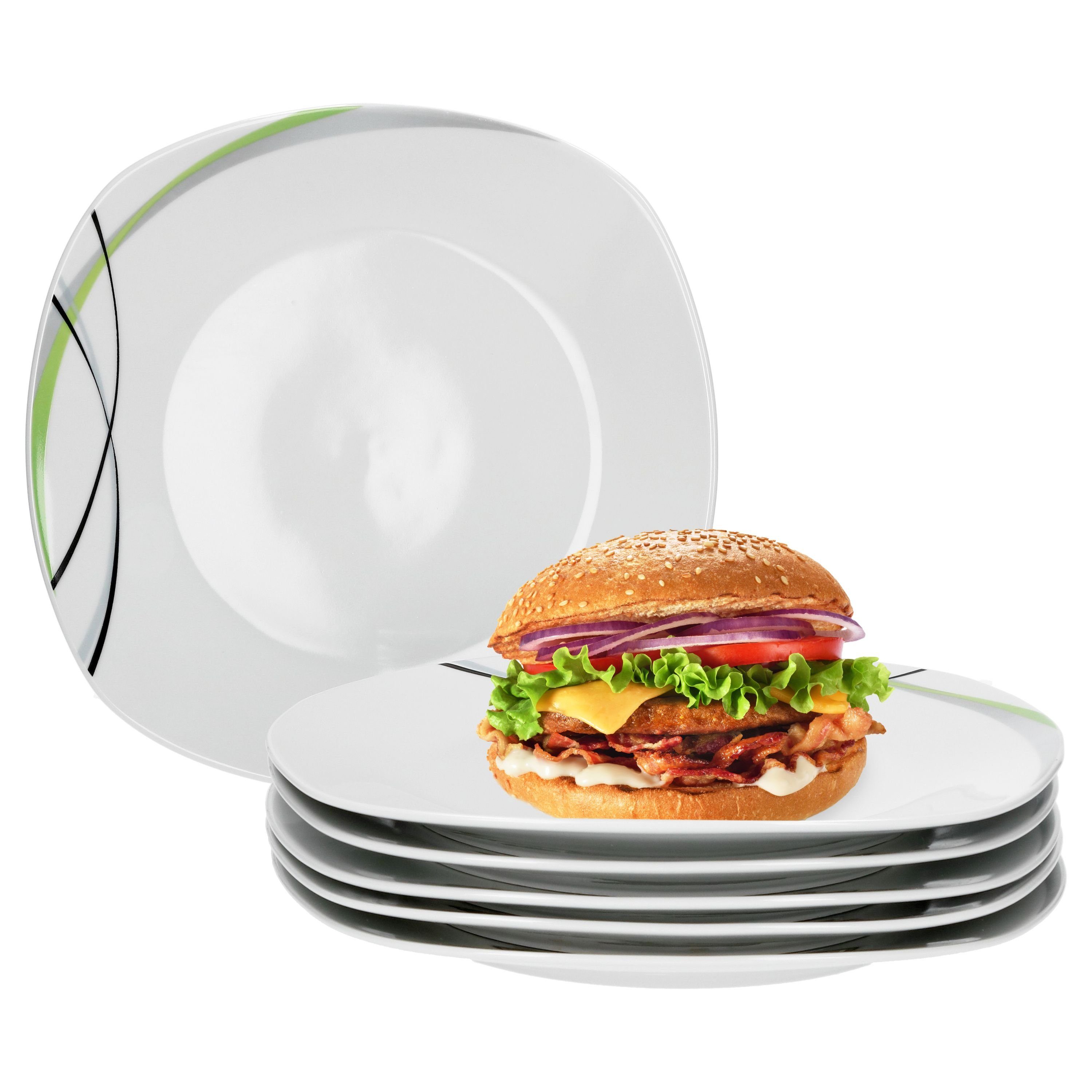 Nachtmann Teller Set Bossa Nova 27cm 2 Stück - Kristallglas Speiseteller Spülmaschinenfest