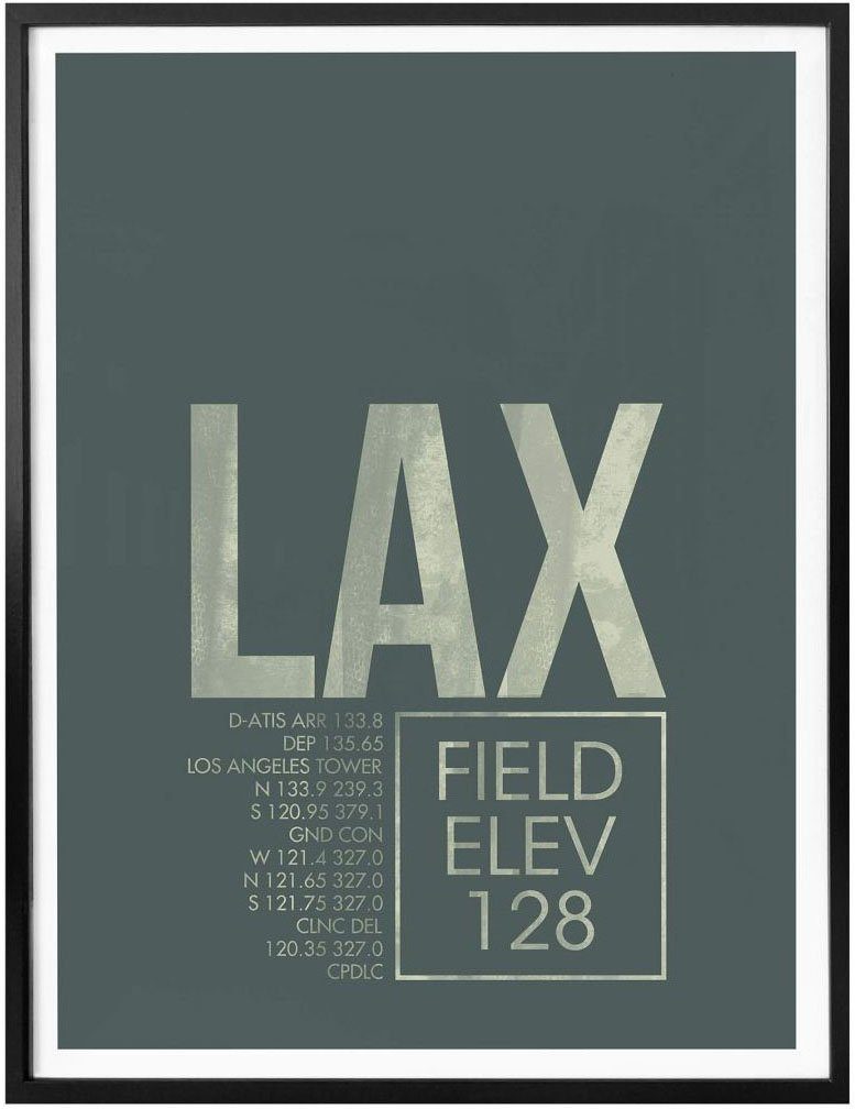 Los LAX Wandposter Angeles, St), Poster Poster, Bild, Flughafen Flughafen Wandbild, Wall-Art Wandbild (1