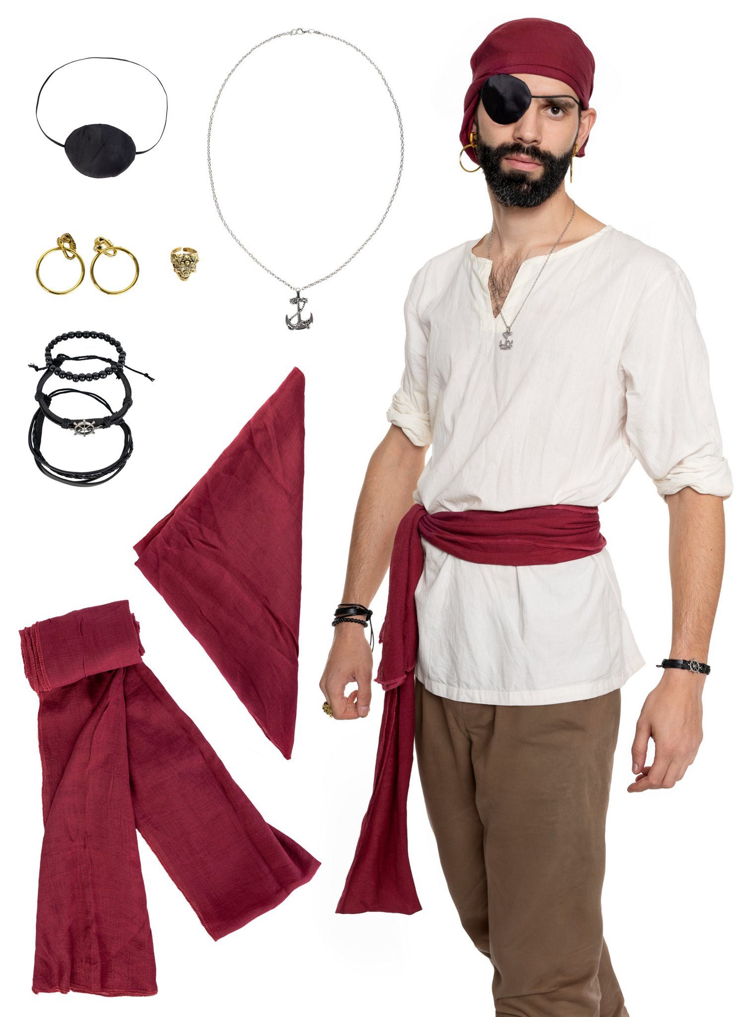 Metamorph Piraten-Kostüm Pirat Kostümset - Karneval Faschingskostüm Herren, günstig online kaufen