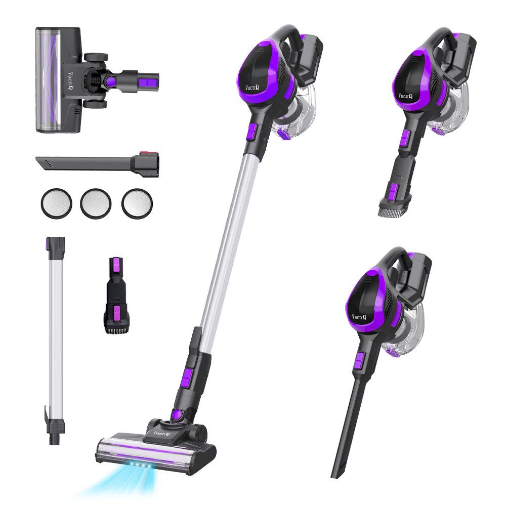 VacniQ Akku-Handstaubsauger VacniQ H55S Akku-Hand-und Stielstaubsauger 220W, 33Kpa Handstaubsauger Mit 2 Saugstufen, Max. 45 Min