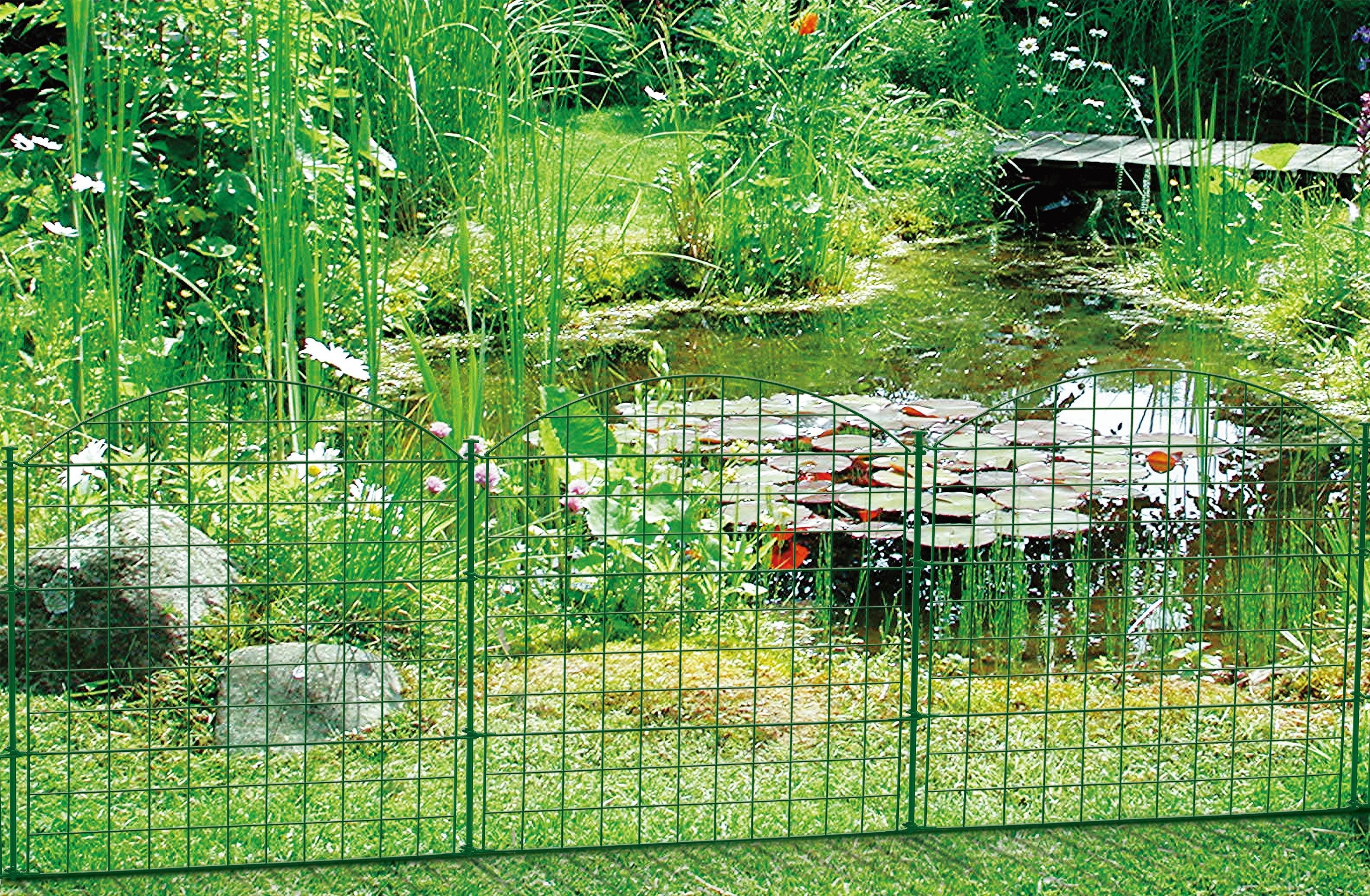 Green Yard Gartenzaun Teichzaun Oberbogen Komplett-Set, (11- Teilig), inkl.  Befestigung