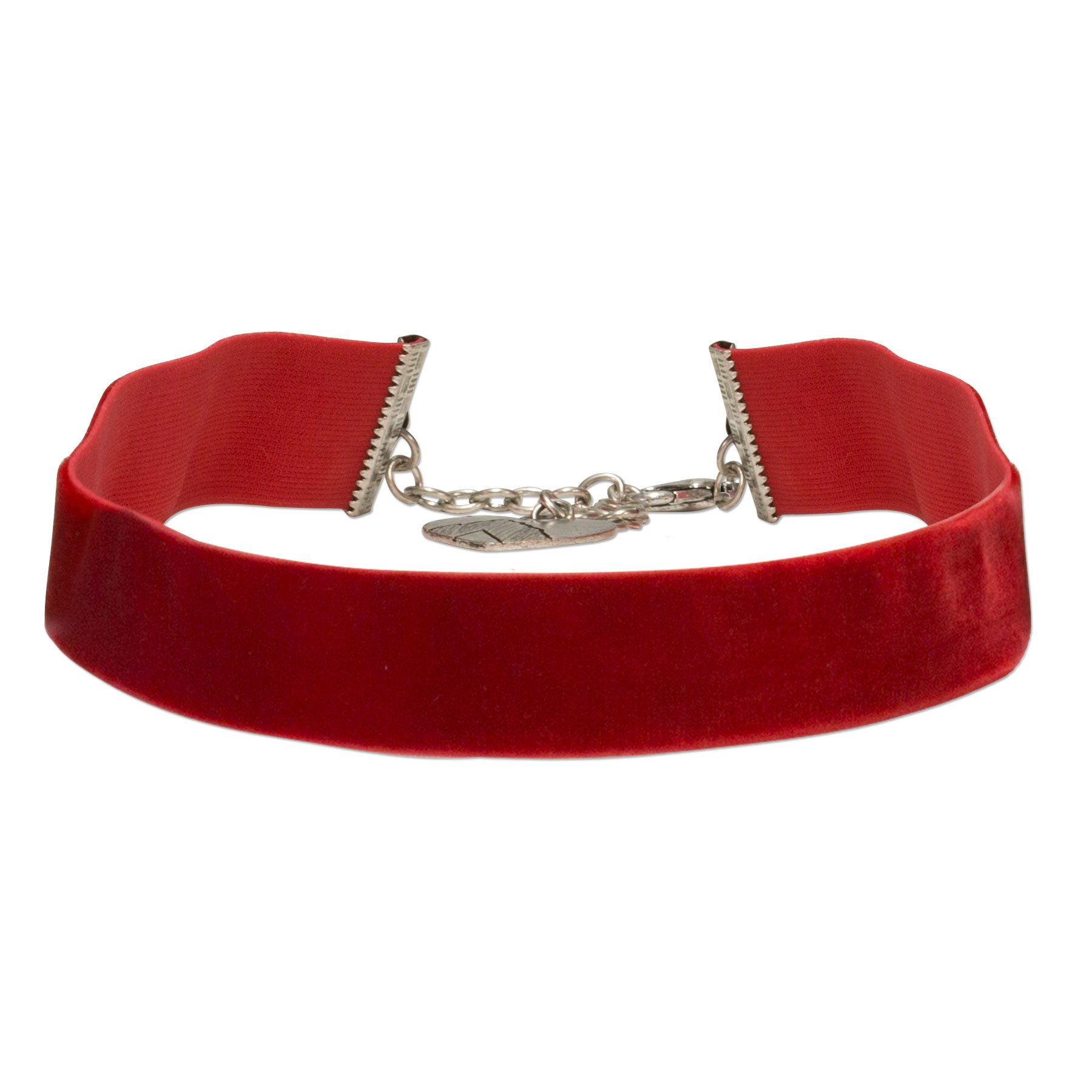 Alpenflüstern Choker Trachten-Samt-Kropfband breit (rot), - Trachtenkette enganliegend, Kropfkette elastisch, eleganter Damen-Tr