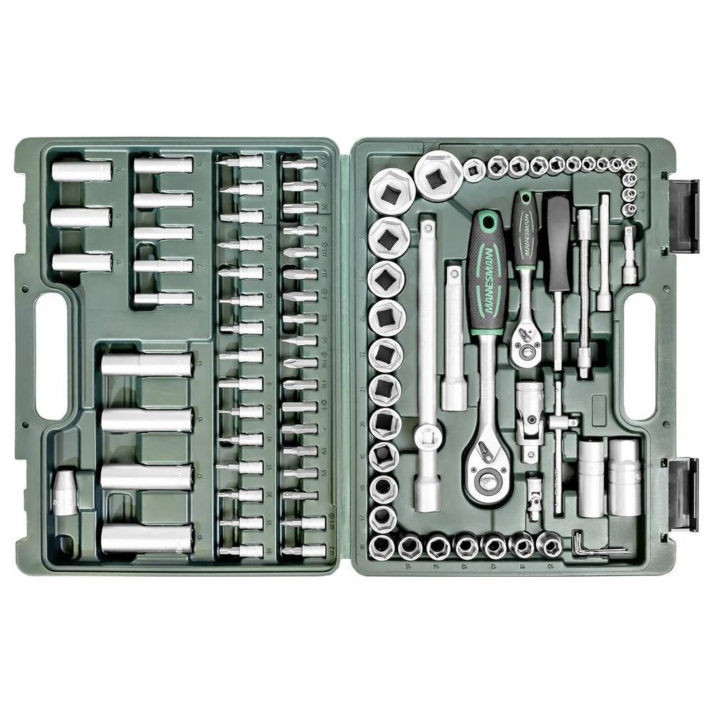 Brüder Mannesmann Werkzeuge Steckschlüssel Steckschlüsselsatz, 1/4″″ und 1/2″ Zoll, 94-teilig M98410 – Bild 2 von 4