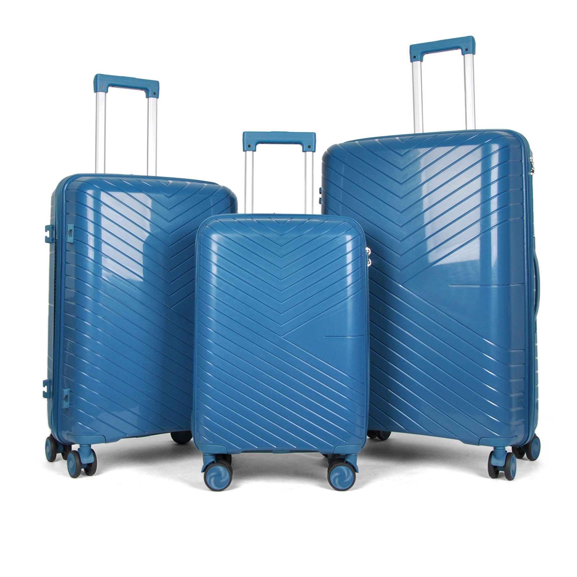 Barut Trolleyset Reisekoffer Set NOVA Lake Blue, 4 Rollen, (Set, 3 tlg., MS-19917)