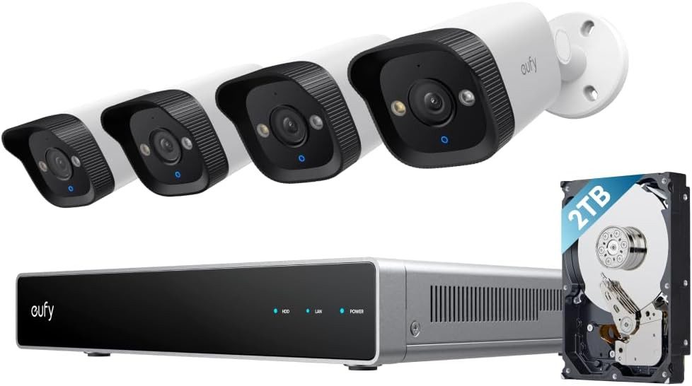 eufy Security IP-Überwachungskamera PoE NVR Security System E40, 4× 4K 8MP Kameras (4-tlg)