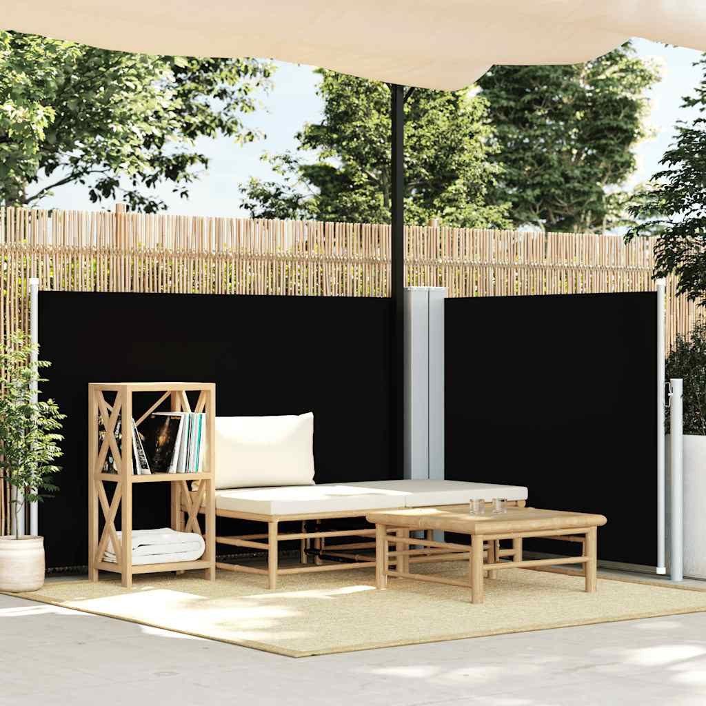 vidaXL Seitenmarkise Ausziehbare Seitenmarkise Schwarz 120 x 600 cm (1-St)