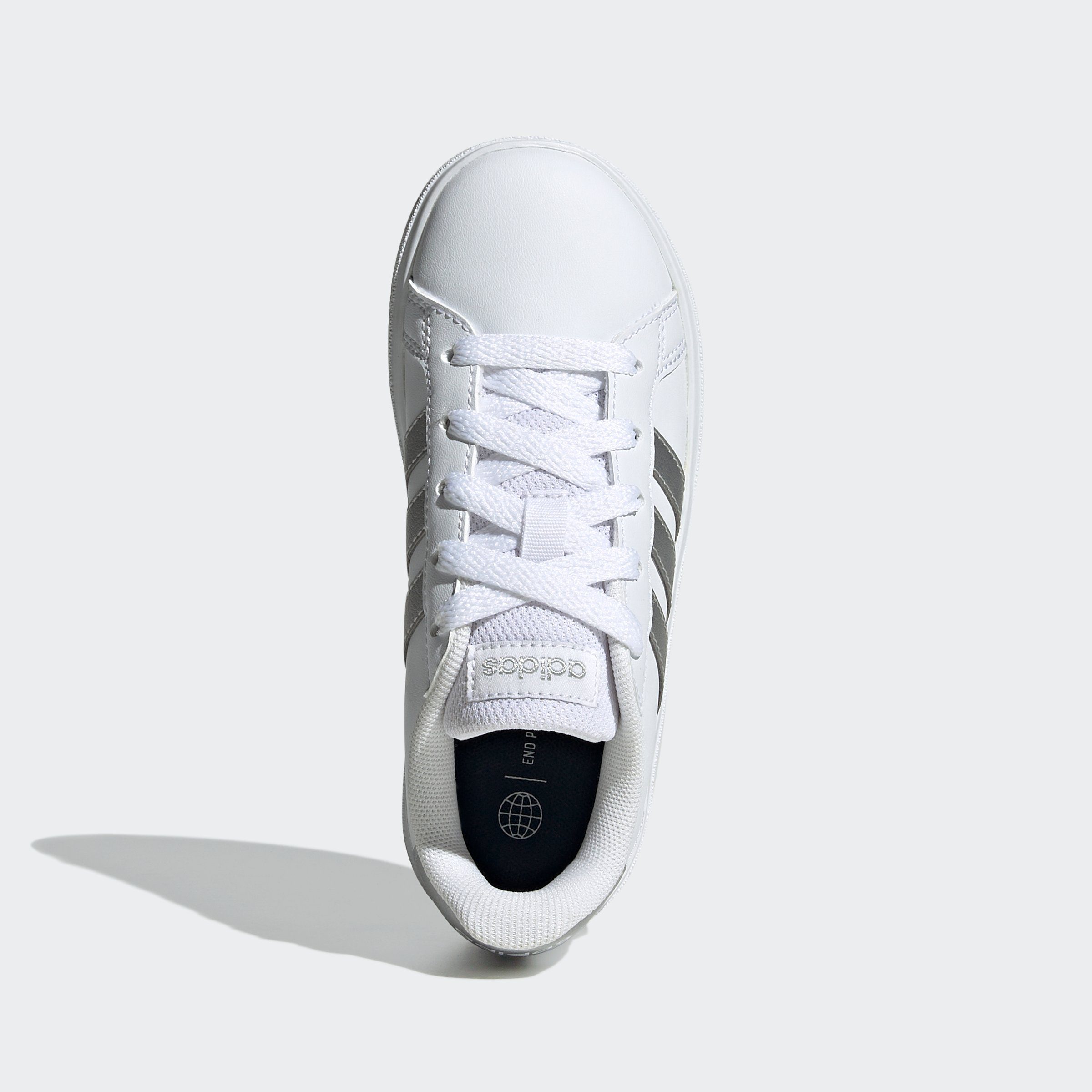 adidas Sportswear Matte White GRAND Superstar Spuren Cloud Design Sneaker TENNIS COURT LACE-UP / Silver Matte LIFESTYLE Silver adidas auf den des 