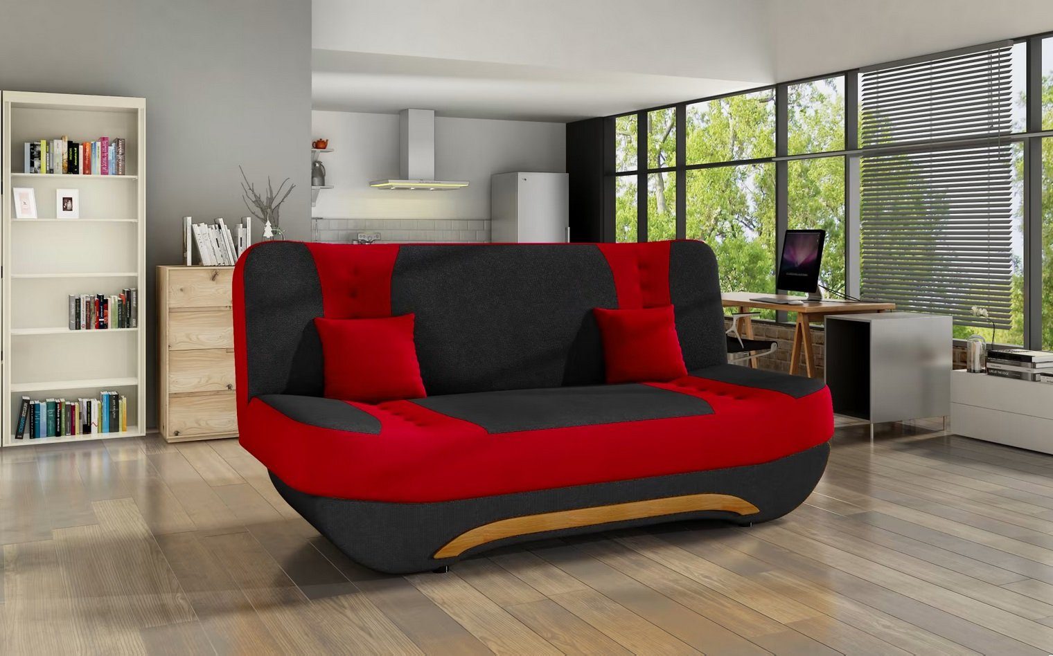 JVmoebel Schlafsofa, Sofa 3 Sitzer Design Leder Relax Sofas Dreisitzer Moderne