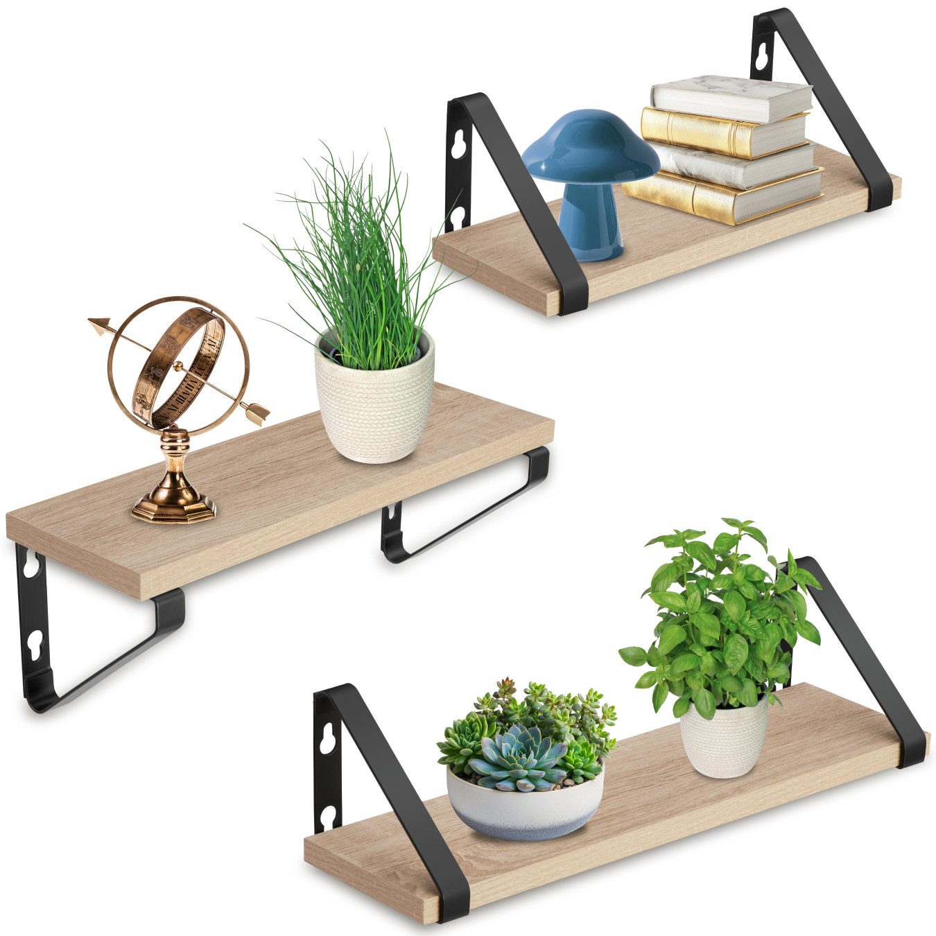 tectake Wandregal 3er Set Wandregal, Set günstig online kaufen