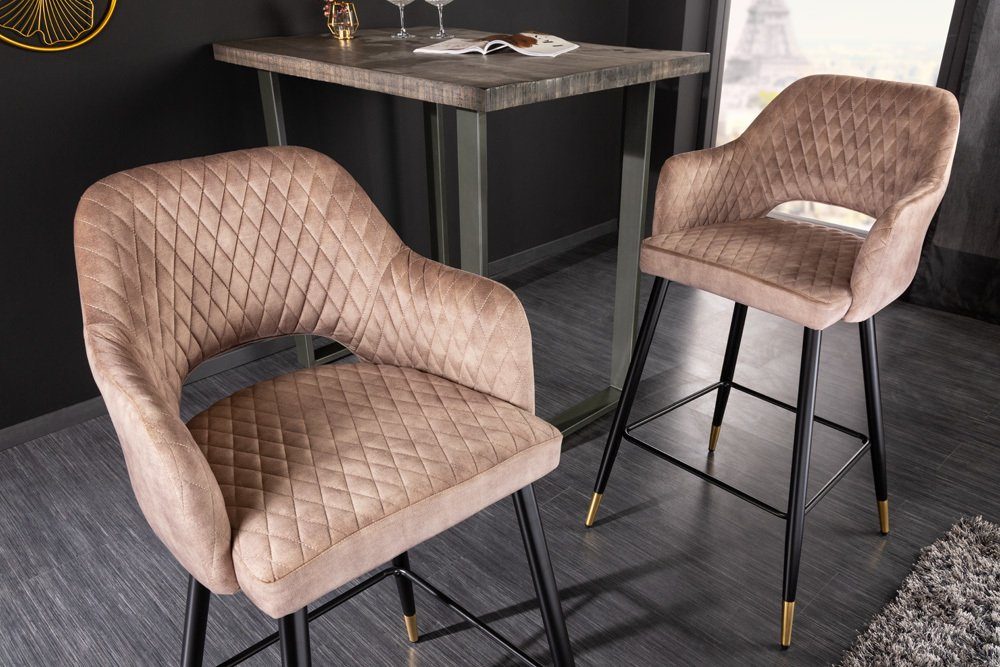riess-ambiente Barhocker PARIS greige / schwarz-gold günstig online kaufen