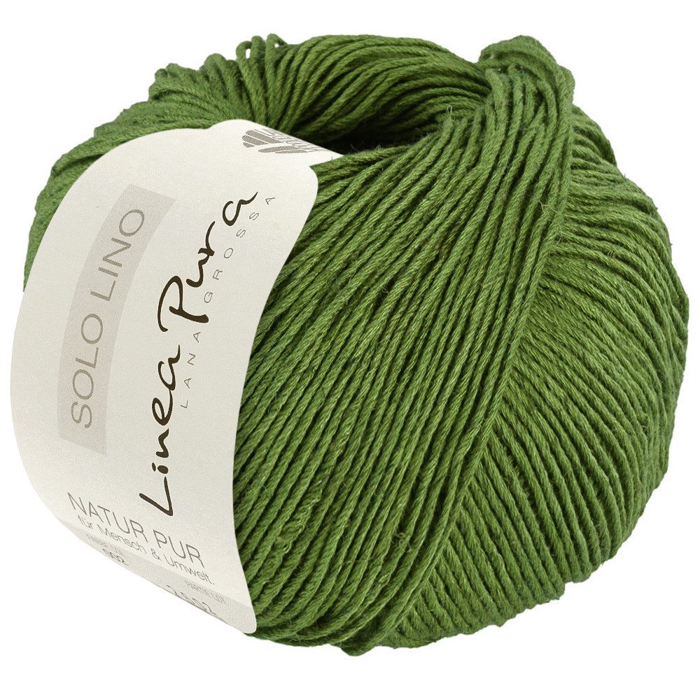 LANA GROSSA SOLO LINO Linea Pura Häkelwolle, 120 m (Leinengarn aus 80 Prozent recycelten Fasern), 50 g