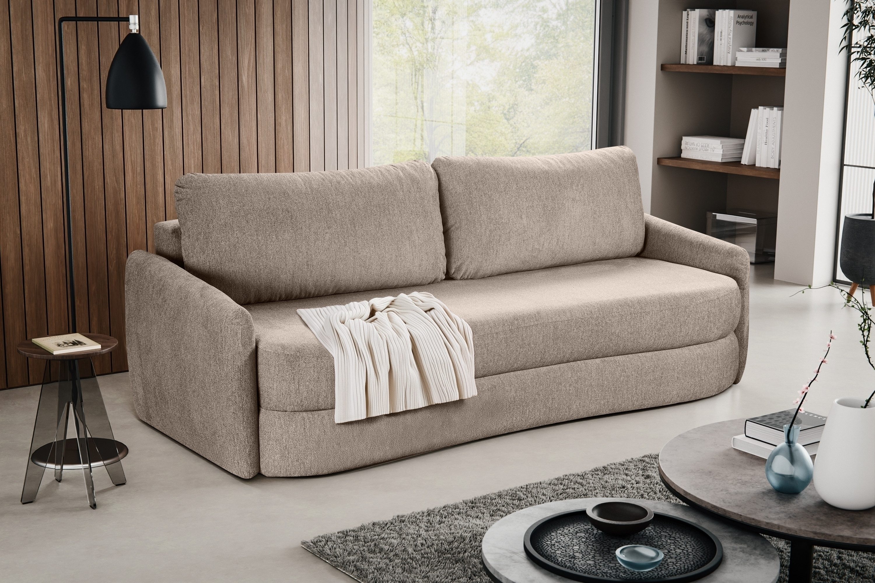 freiraum Schlafsofa Diana, in beige, Strukturstoff - 231x93x108cm (BxHxT)