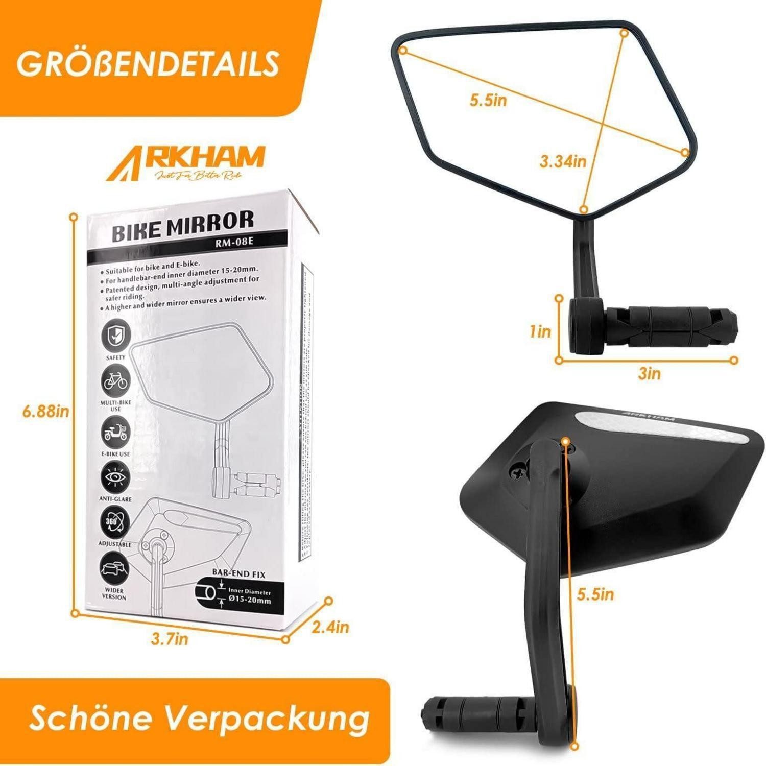 LuxusKollektion Fahrradspiegel Fahrradspiegel Schlagfestes Echtglas ...