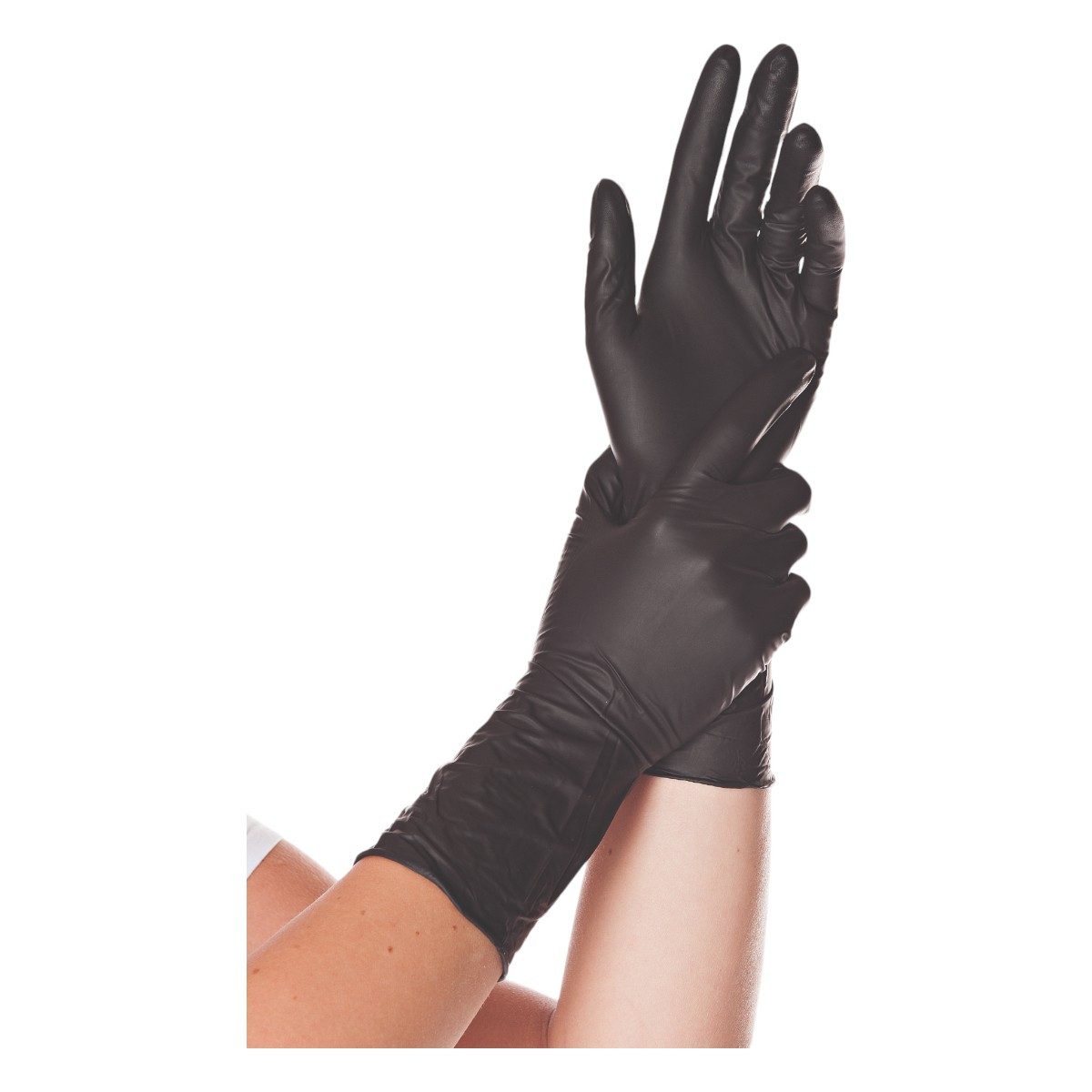 Franz Mensch Nitril-Handschuhe Hygostar "Safe Long", Schwarz, 100 Stück günstig online kaufen