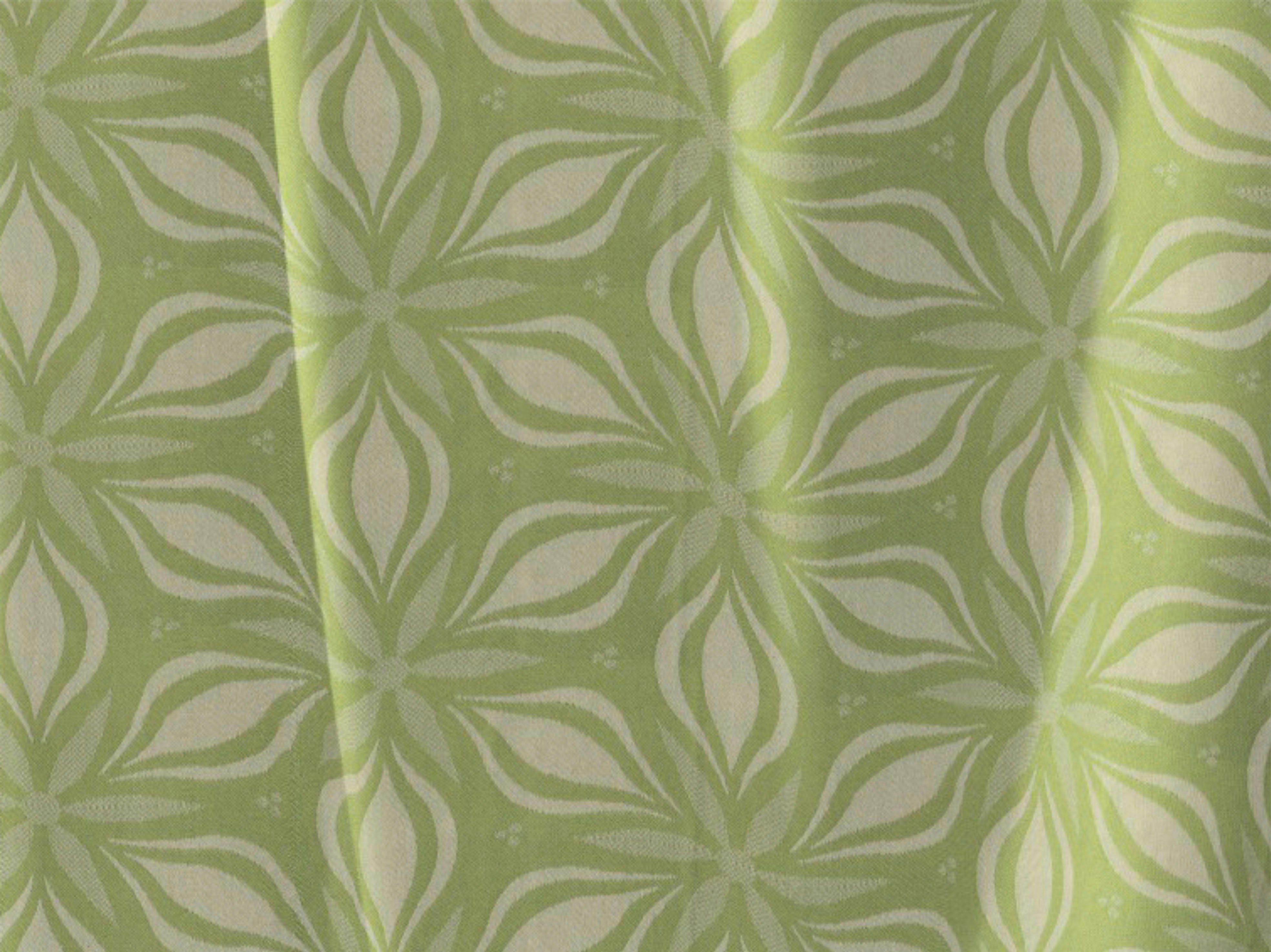 blickdicht, Jacquard, St), nachhaltig Retro Floret, (1 Adam, Kräuselband hellgrün Vorhang