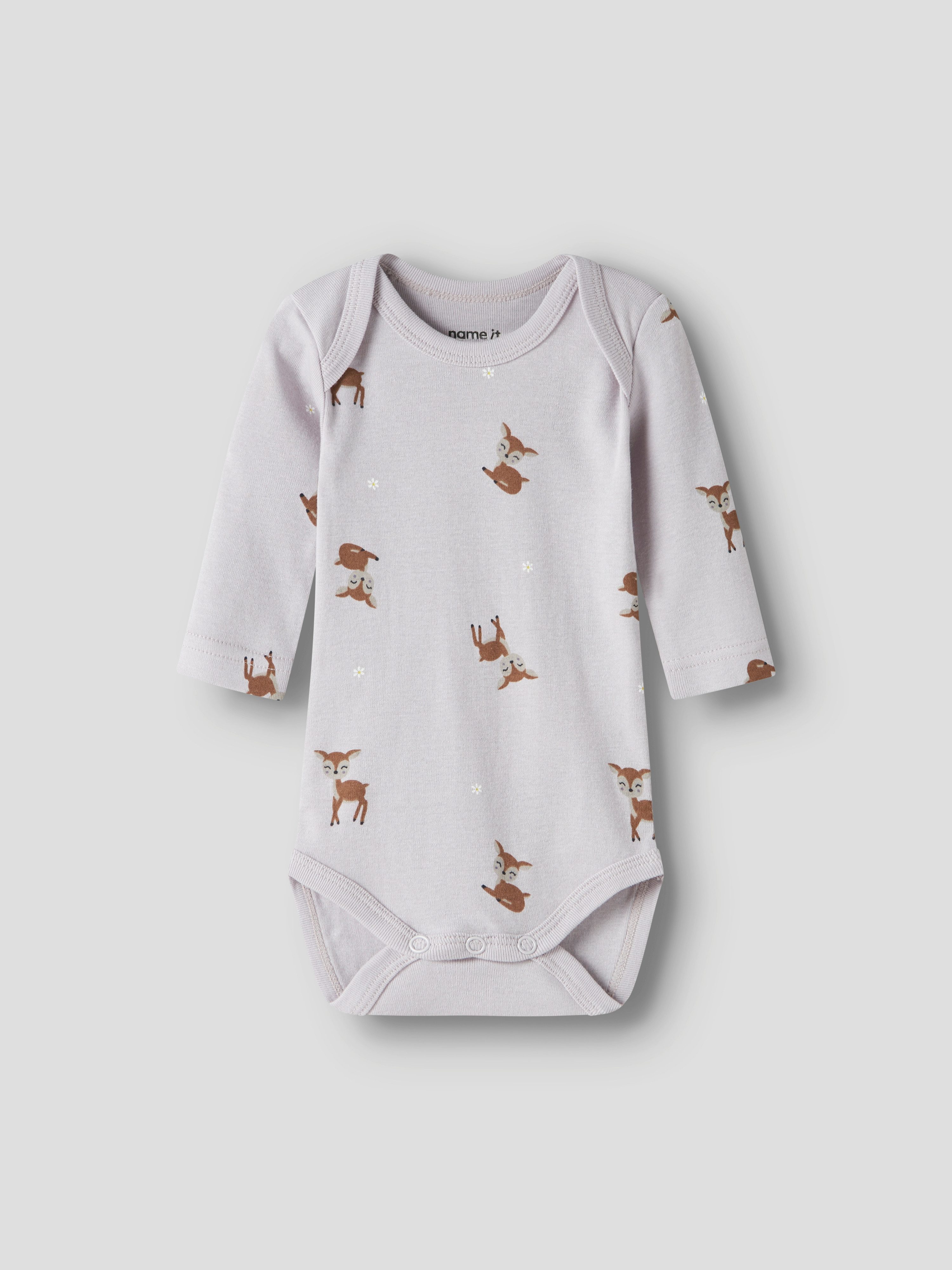 Name It Langarmbody NBFBODY 3P LS LILAC MARBLE DEER NOOS (Packung, 3-tlg)