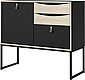 Home affaire Sideboard »Stubbe«, mit 1 Tür und 3 Schubladen, Ledergriffe für die Tür und die größte Schublade, mit edlen Stahlbeine, Breite 98,7 cm, Bild 5