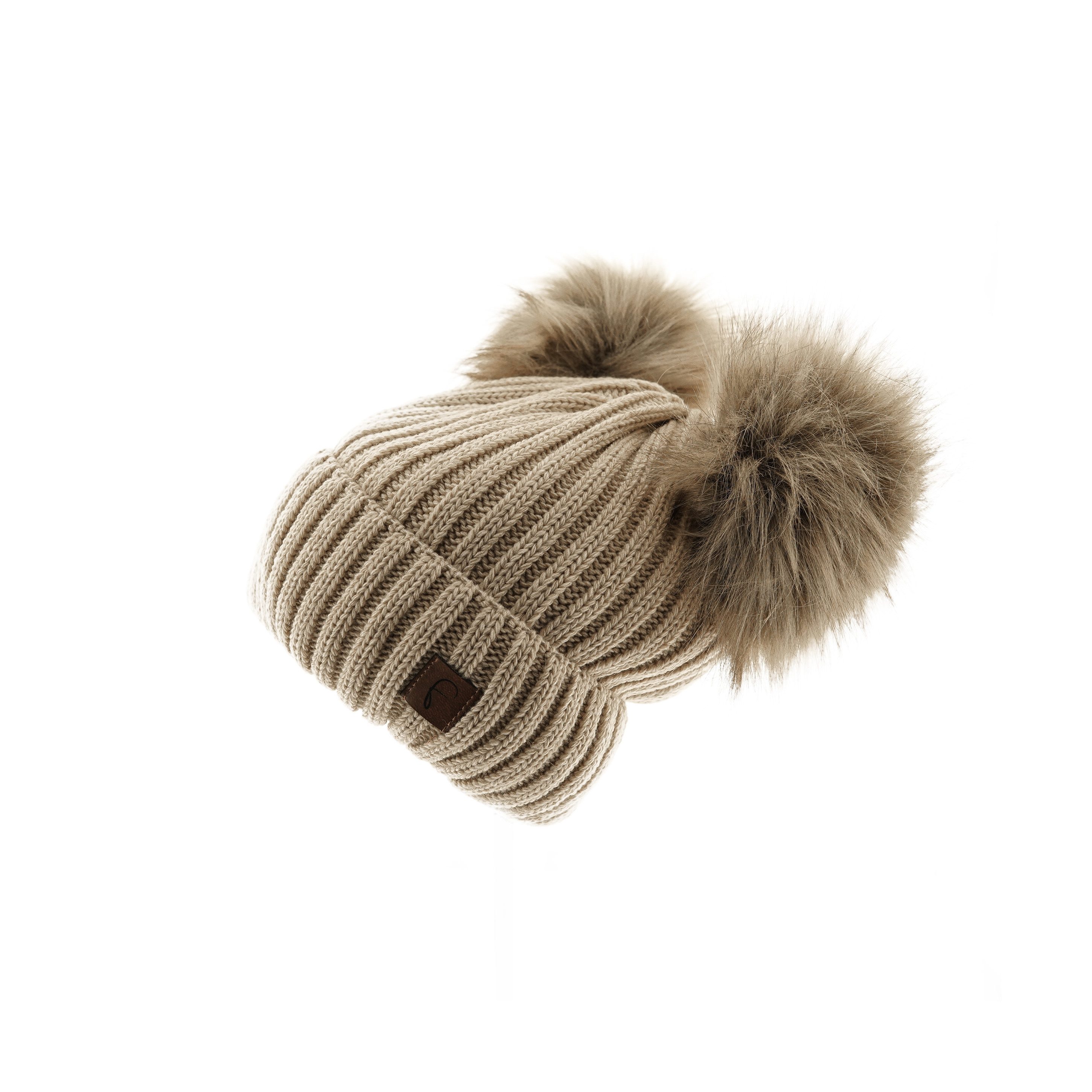 Faera Bommelmütze Wintermütze mit Doppel-Bommel mit Innenfutter ideal für K günstig online kaufen