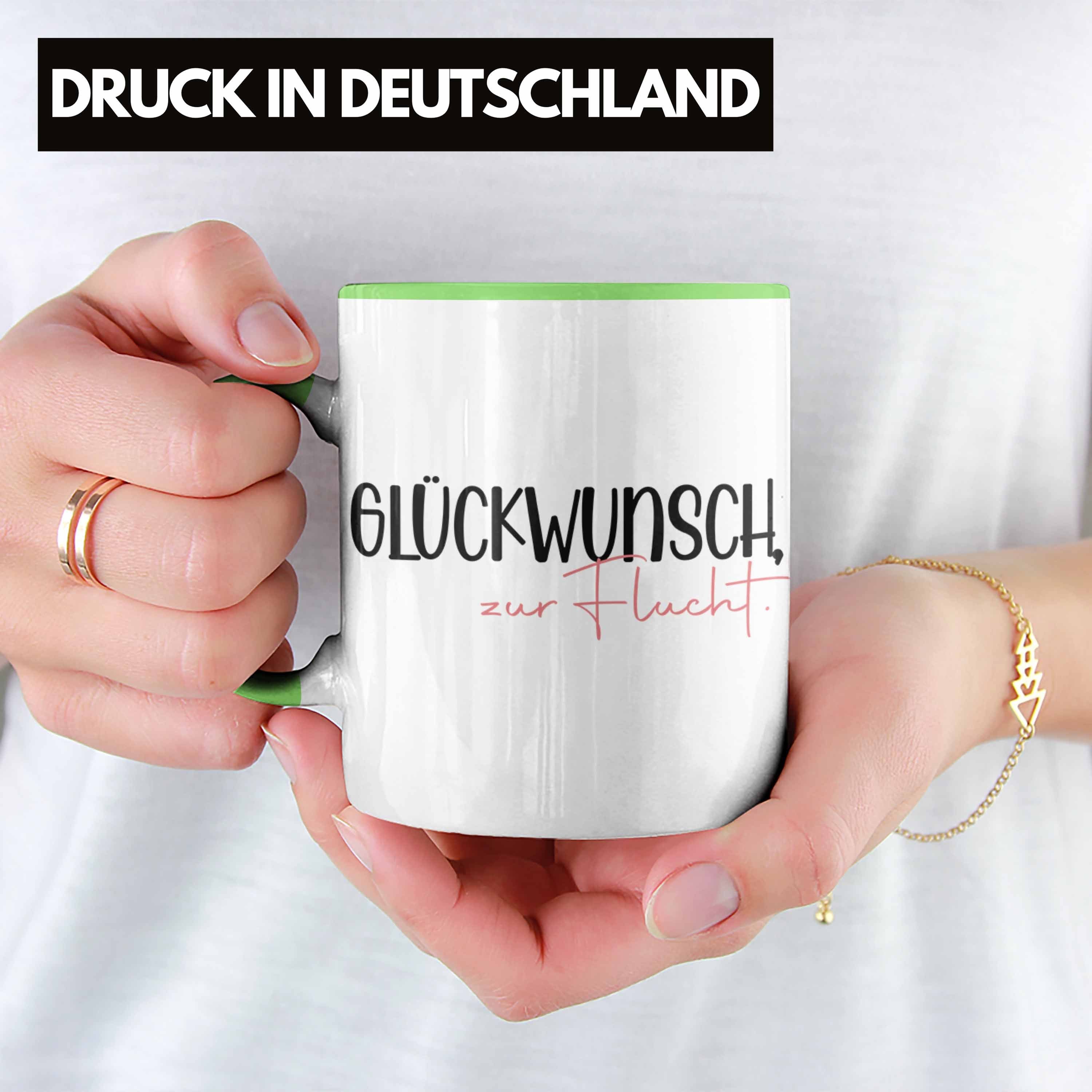 Geschenk Flucht Lustig Tasse Glückwunsch Trendation - Tasse Kollege Spruch Abschiedsgeschenk Trendation Kollegin grün Abschied Zur Jobwechsel