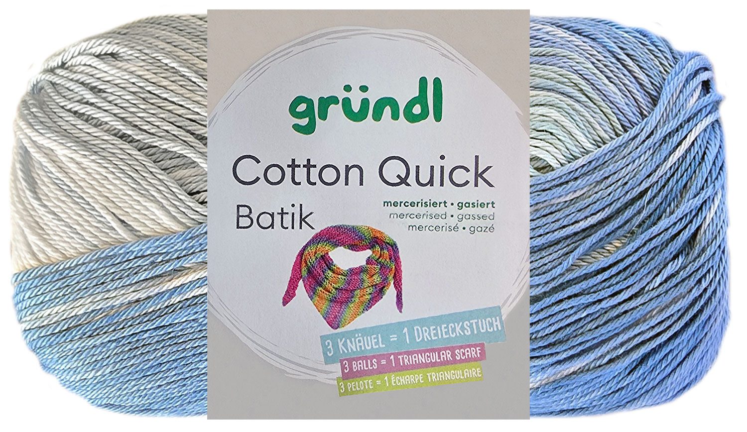 Gründl 100 Gramm Gründl Cotton Quick Batik Farbauswahl Häkelwolle