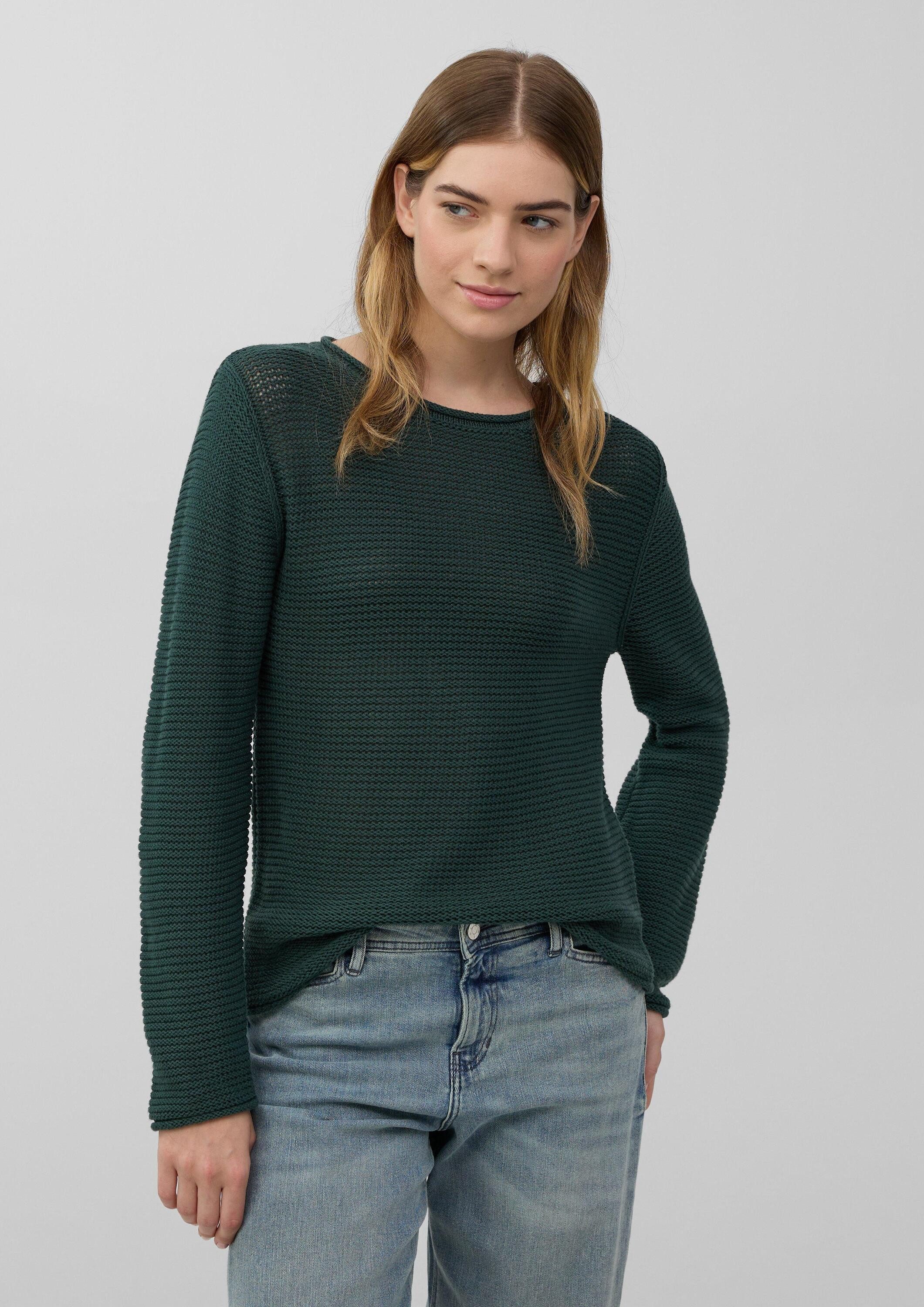 s.Oliver Longpullover Strickpullover Leichter Strickpullover in Ripp-Optik günstig online kaufen