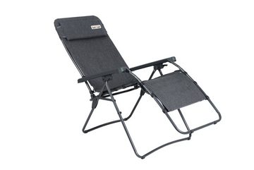 Bel-Sol Gartenliege Relaxliege anthrazit Liegestuhl Sonnenliege XL Relaxsessel Relaxstuhl, Relaxsessel mit Kopfkissen, stufenlos verstellbar, klappbar, 110 kg Tragkraft, Camping