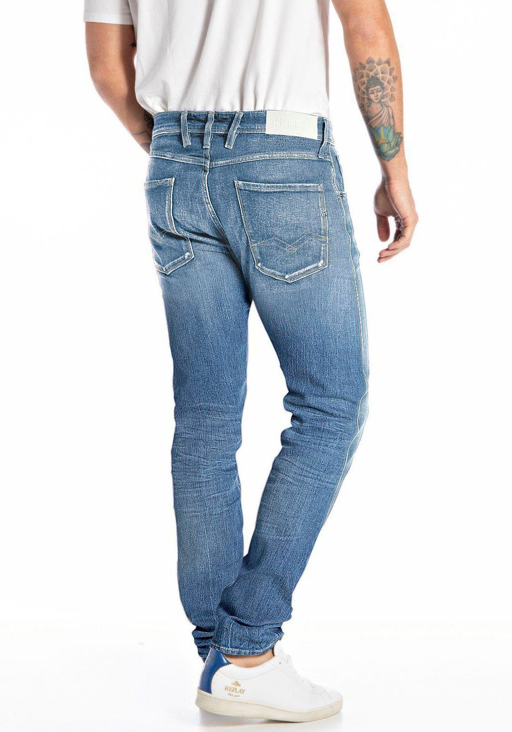 light washed Replay Slim-fit-Jeans Anbass