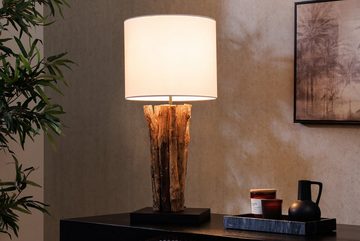 riess-ambiente Tischleuchte PERIFERE 60cm natur / weiß, Ein-/Ausschalter, ohne Leuchtmittel, Wohnzimmer · Massivholz · Baumwolle · mit Lampenschirm · Handarbeit
