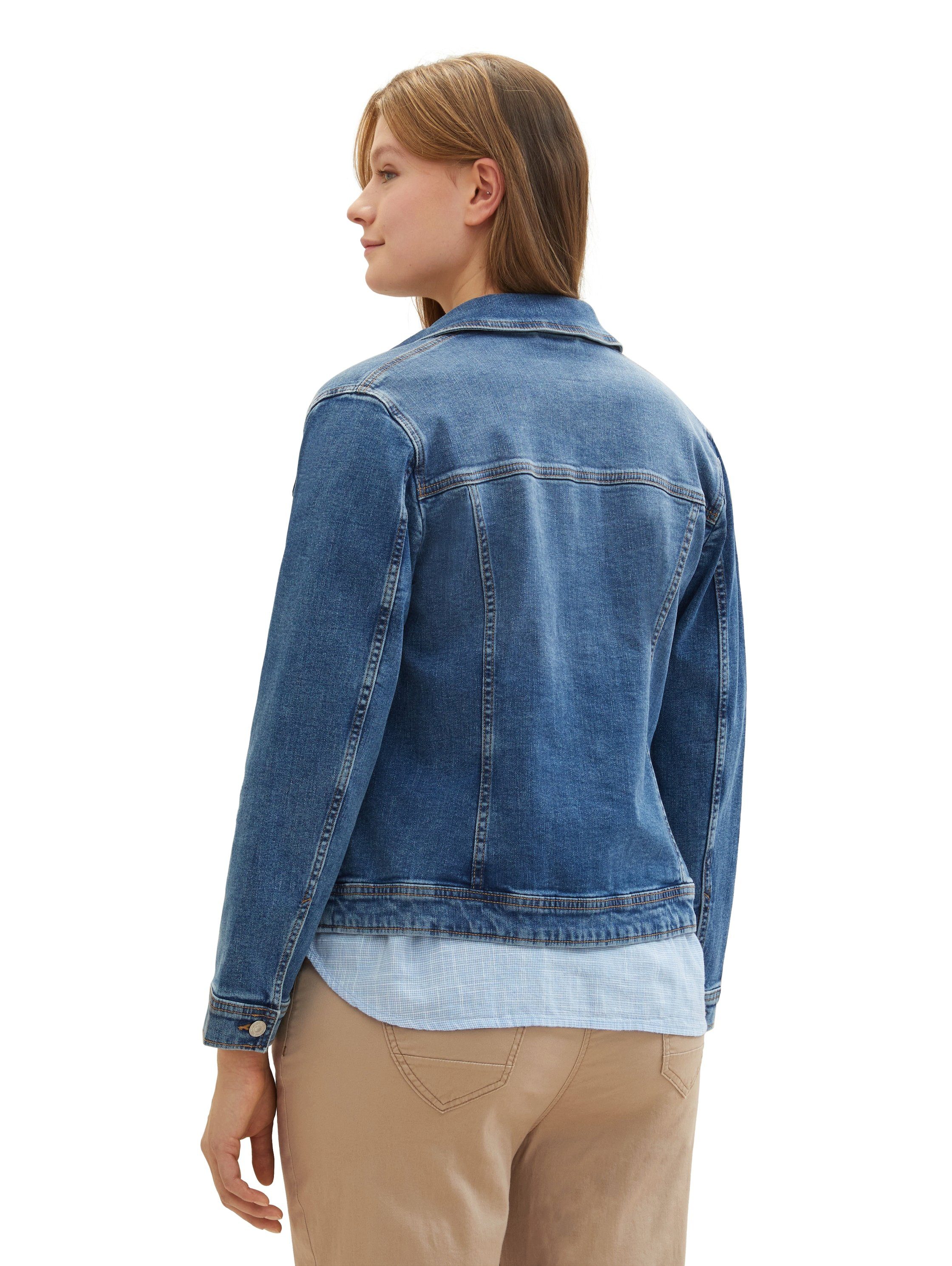 TOM TAILOR PLUS Jeansjacke mit Knopfleiste und Stretch günstig online kaufen