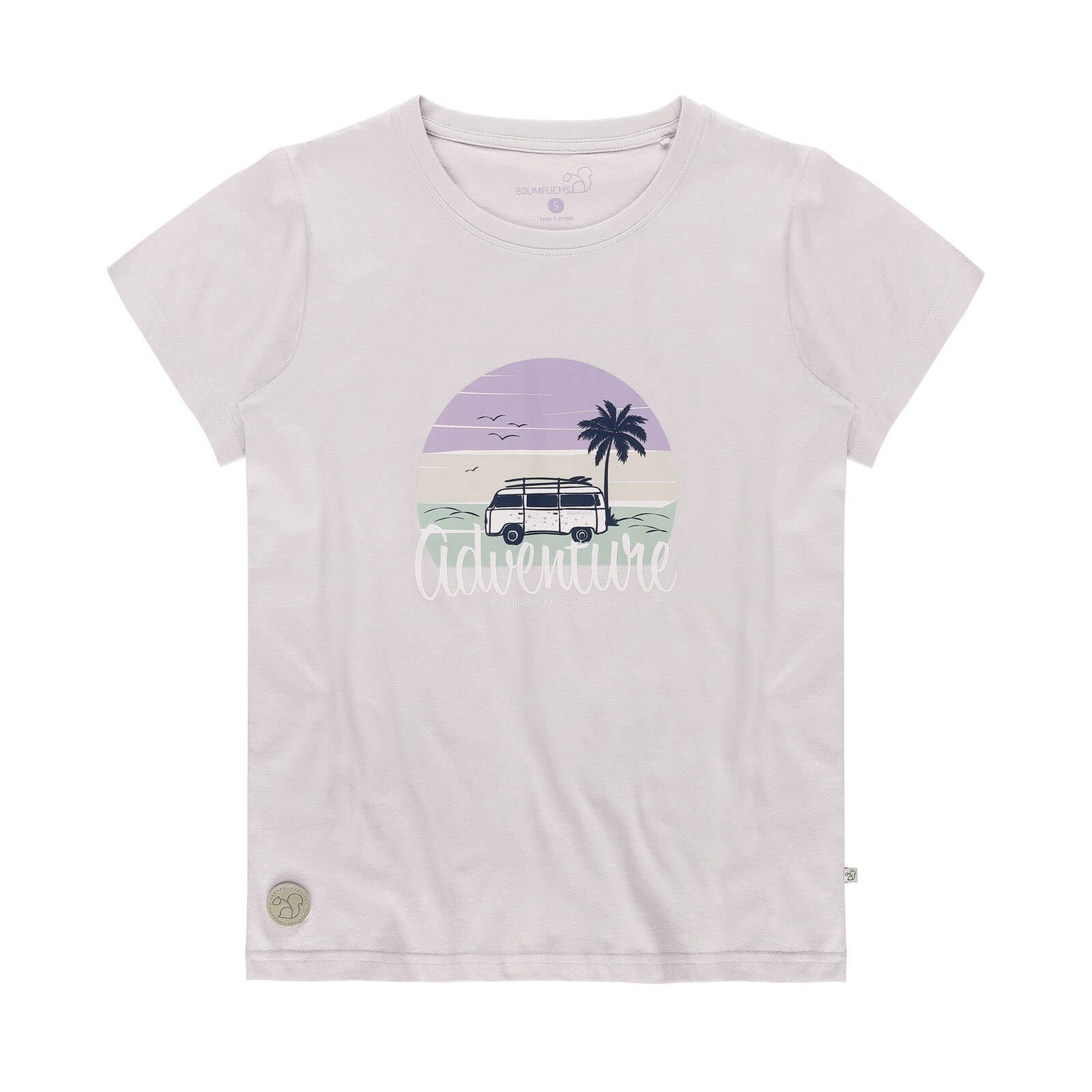 Baumfuchs T-Shirt Damen T-Shirt Adventure - Sommershirt mit Print aus Baumwolle lavendel