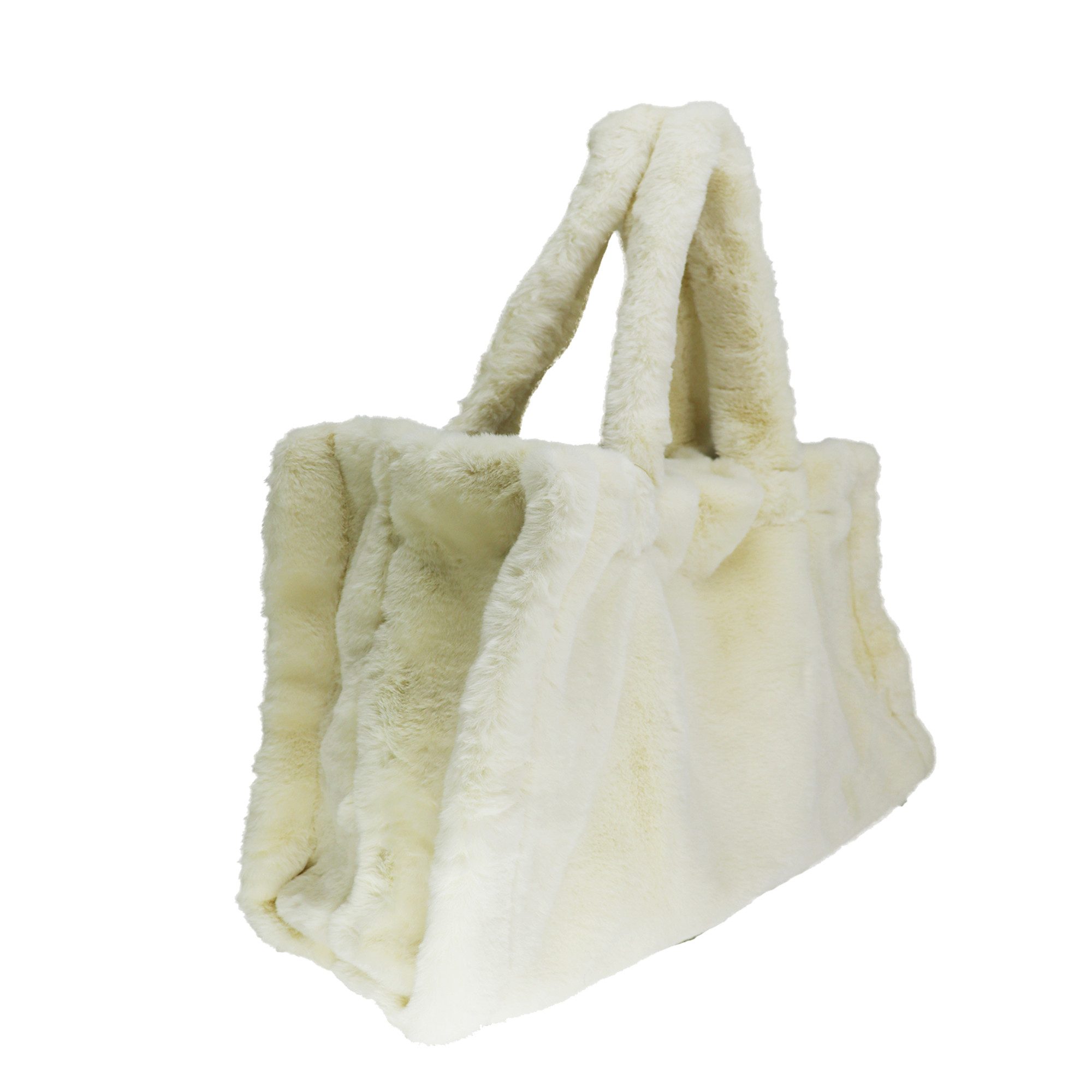 Lara Laurén Handtasche Plüsch Umhängetasche, Shopper mit Innenfach, flauschige Tote Bag mit Magnetverschluss