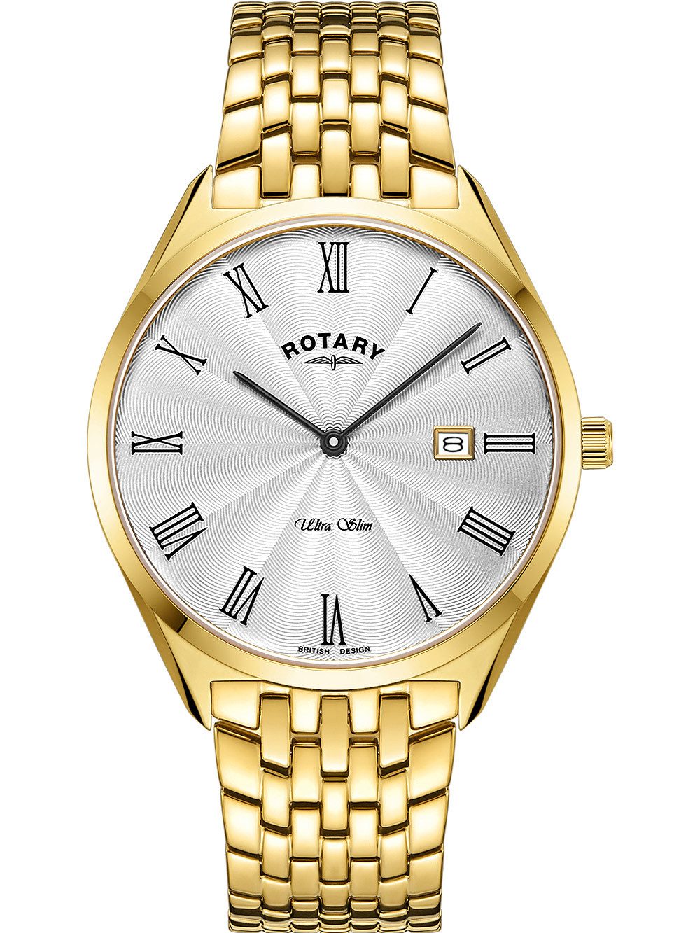Quarzuhr Rotary GB08013/01 Ultra Slim Herrenuhr 38mm 5ATM Rotary GB08013/01 Ultra Slim Herrenuhr 38mm 5ATM