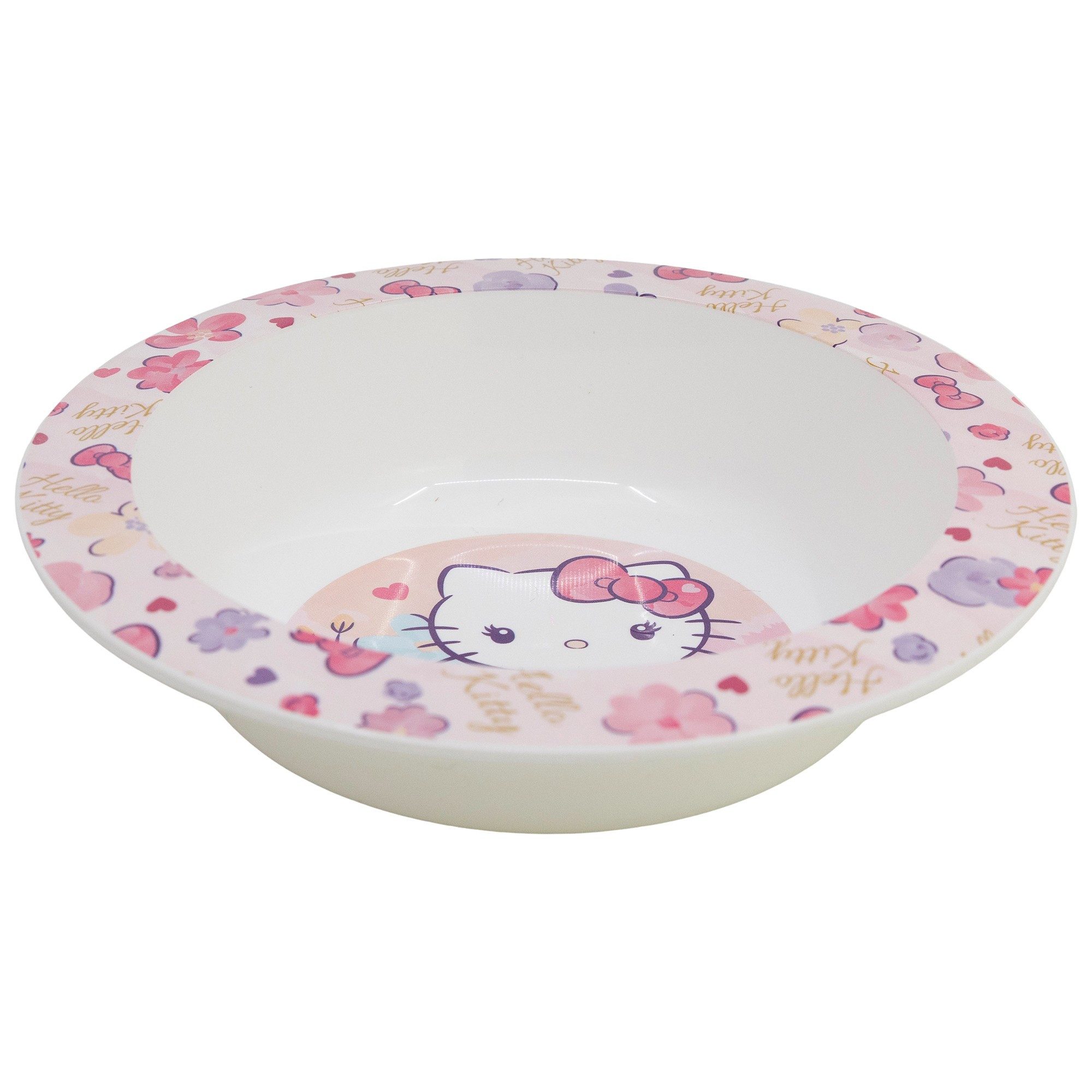 Hello Kitty Kindergeschirr-Set Hello Kitty Kinder Geschirr-Set 3 teilig Becher Teller Schüssel (3-tlg), 1 Personen