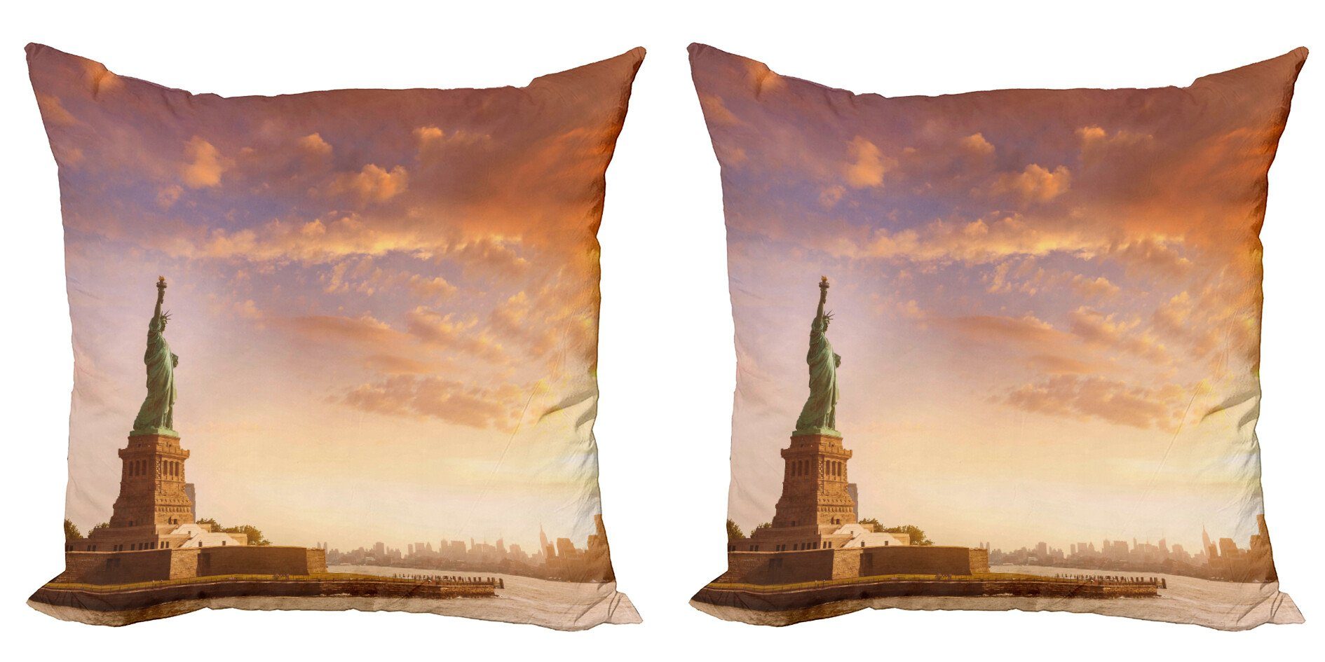 Kissenbezüge Modern Accent Doppelseitiger Digitaldruck, Abakuhaus (2 Stück), Landschaft USA New York Landschaft