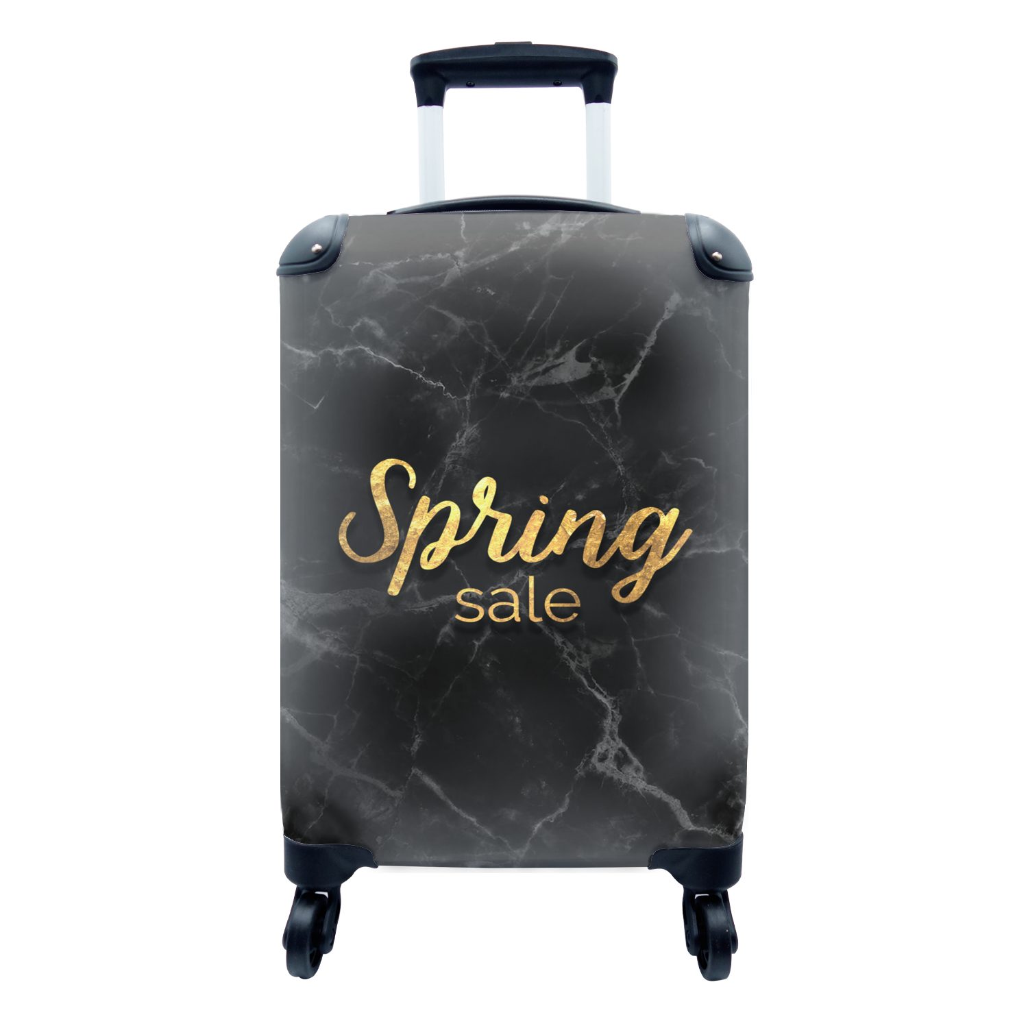 Reisetasche Reisekoffer für Rollen, Ferien, rollen, - Verkauf - Trolley, mit Frühling Marmor, Handgepäckkoffer MuchoWow 4 Gold Handgepäck -