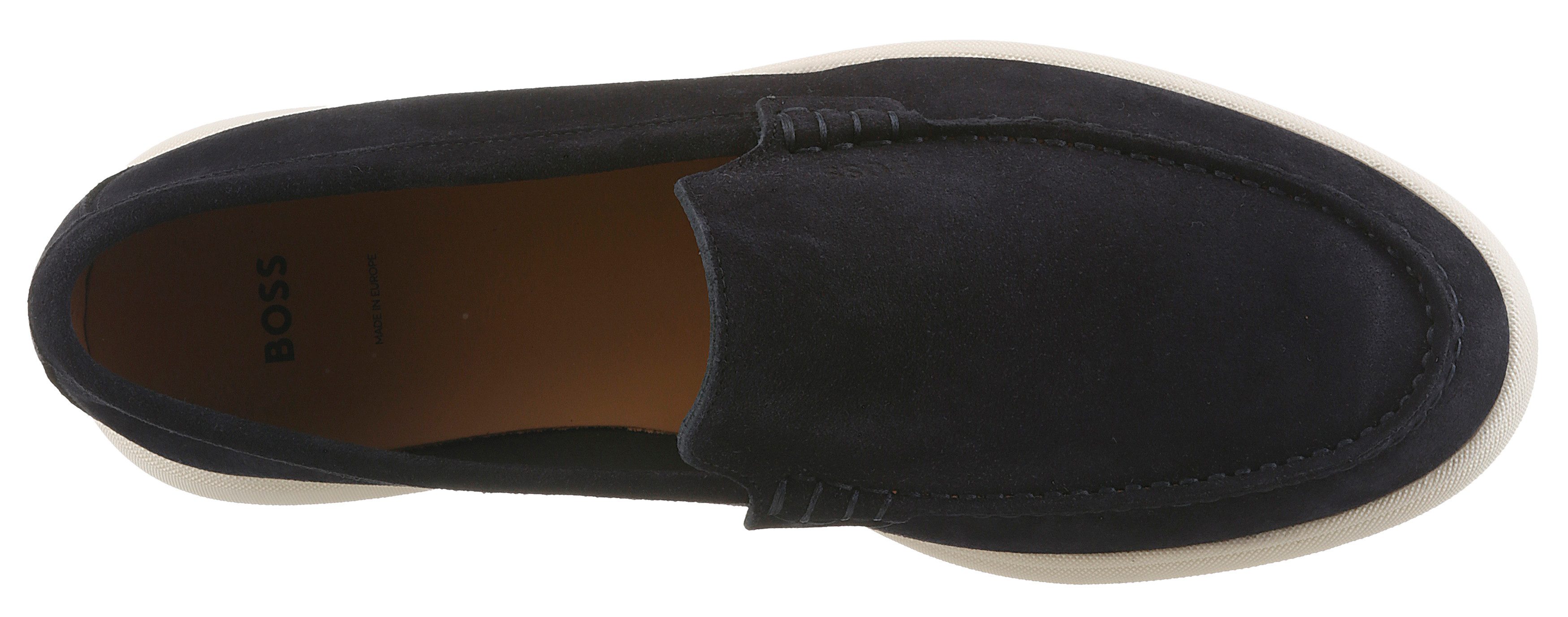 BOSS Sienne_Loaf Slipper Schlupfschuh, Mokassin, Loafer mit aufwändiger Naht