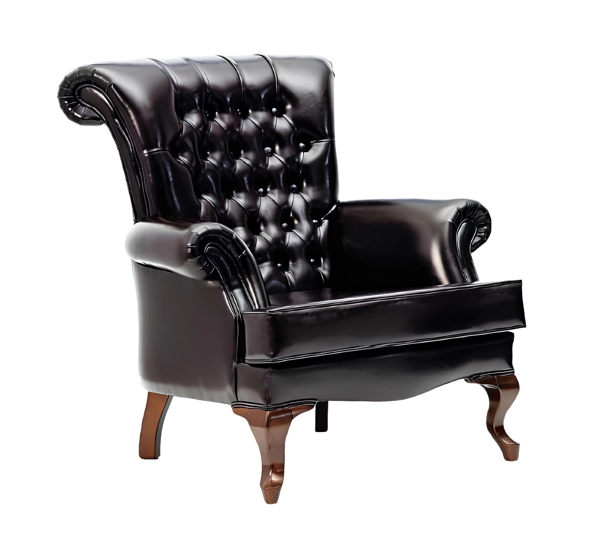 Sessel Luxus Sessel Ohrensessel 1 Sitzer Sofa Couch Polster Leder