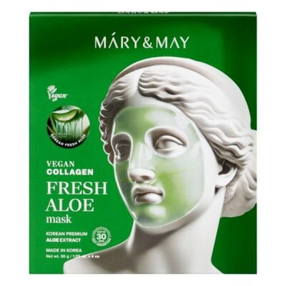 MARY & MAY Gesichtsmaske Mary & May Vegane, frische Aloe-Maske mit Kollagen