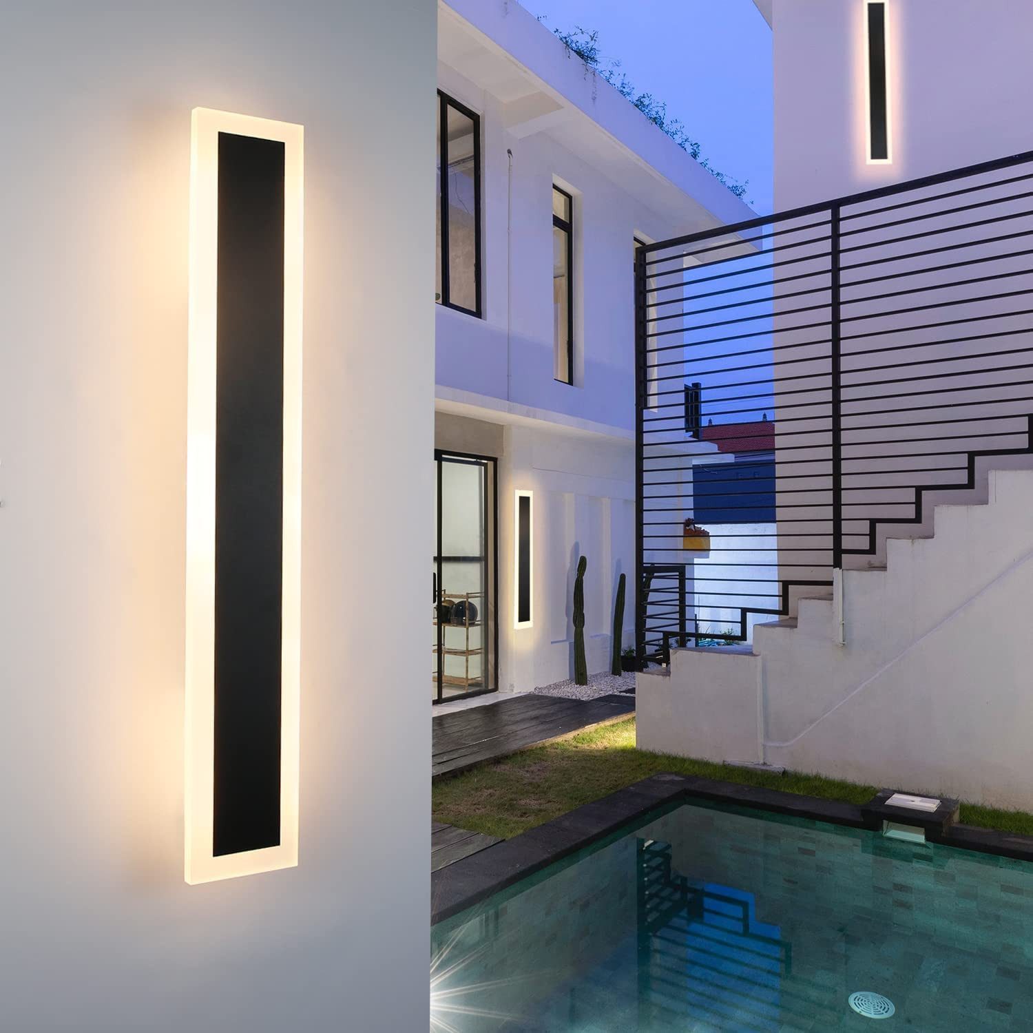 Nettlife LED Wandleuchte Modern Außenlampe 3000K aus Acryl Innen Outdoor, L günstig online kaufen