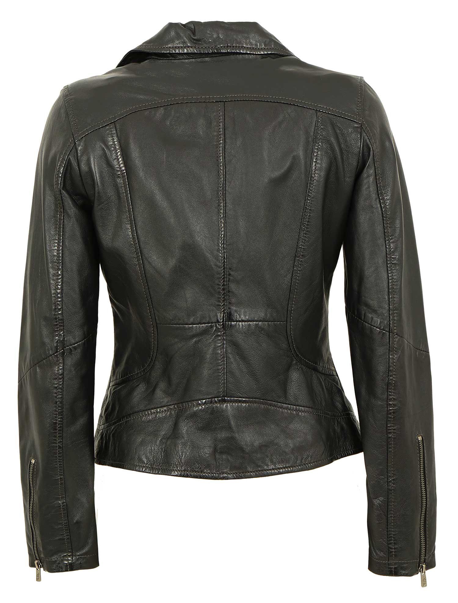 Jilani Lederjacke Jilani - Damen Lederjacke Biker Lammnappa schwarz