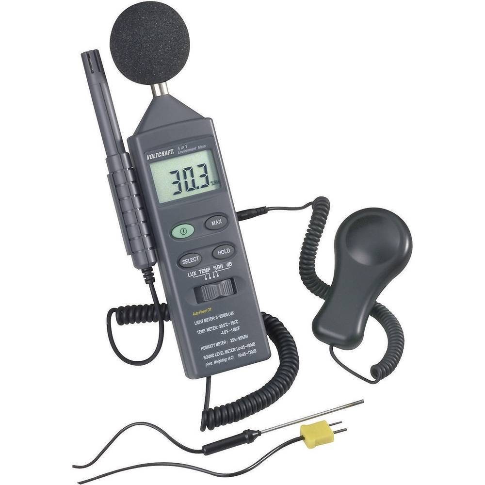 VOLTCRAFT Außentemperaturanzeige Umwelt-Messgerät 4-in-1 DT 8820, Multifunktions-Umweltmessgerät 4in1