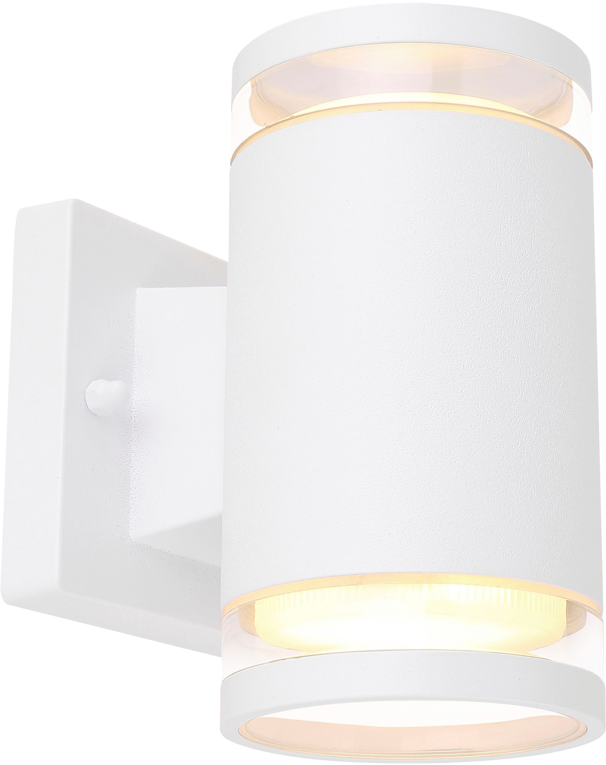 GLOBO LIGHTING ALCALA, ohne Leuchtmittel, Außenleuchte Aluminium, klar, Licht auf-/abwärts, IP44