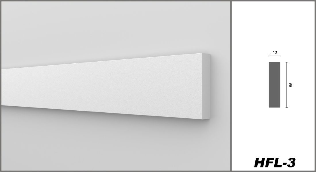 HEXIMO Deckenprofil HFL 3 (Flachleisten, XPS Styropor Trockenbau Flachleisten für Wand Deckenabschlussleiste Styropordeckenleisten (30.6 Meter HFL 3)