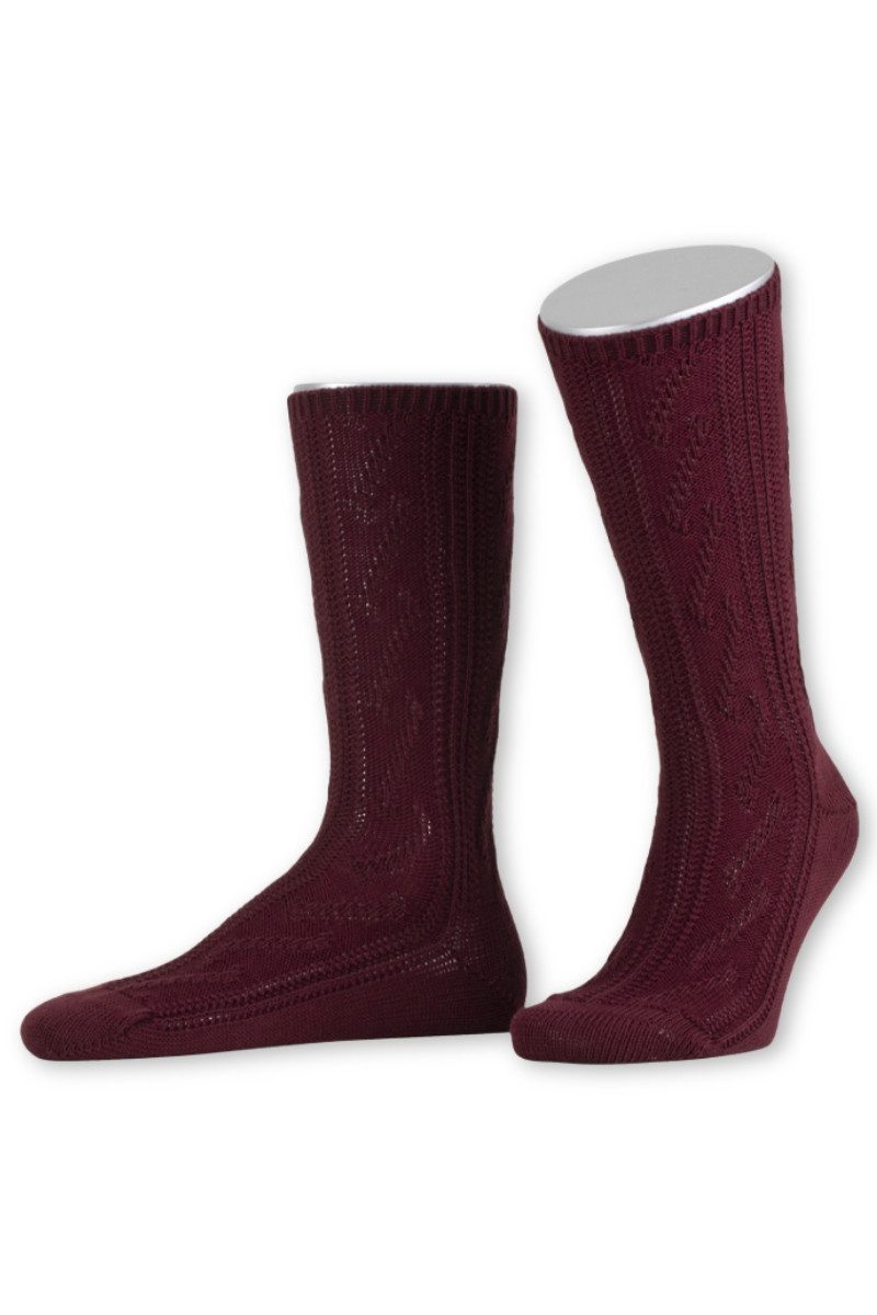 Lusana Trachtensocken Trachtensocken - LN3524 - bordeaux, oliv